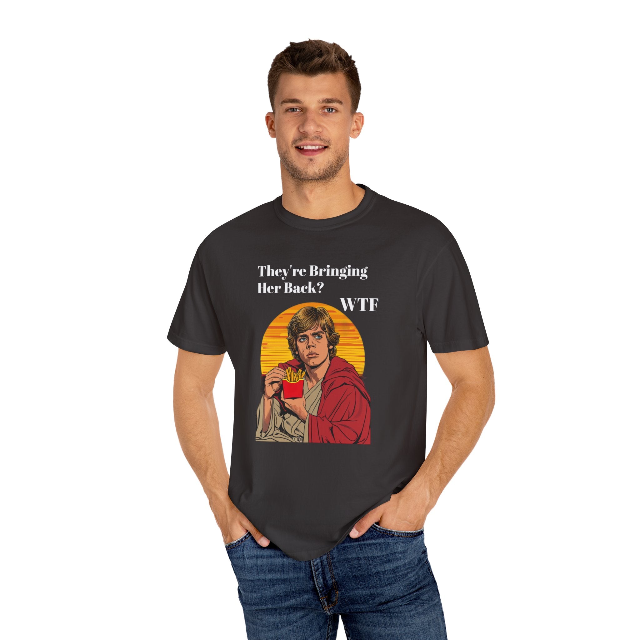 Stand Out With Unique Trilogy Saga Burn! Iconic Galaxy Hero Unisex Garment-Dyed T-shirt - Perfect Comic-Con Wear