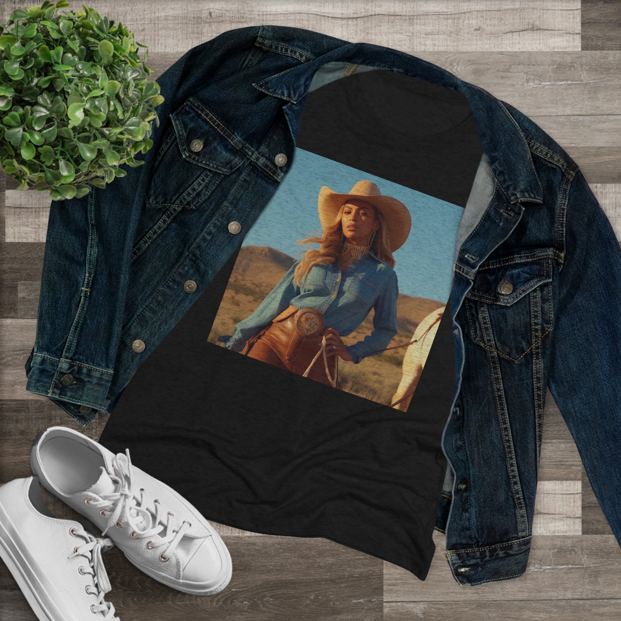 Beehive Cowgirl Music Icon Tribute Women's Tee