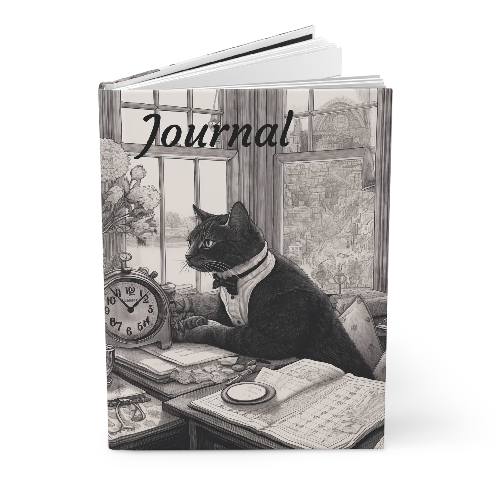 Hardcover Journal Matte-"Cat Boss" (Professional Art)