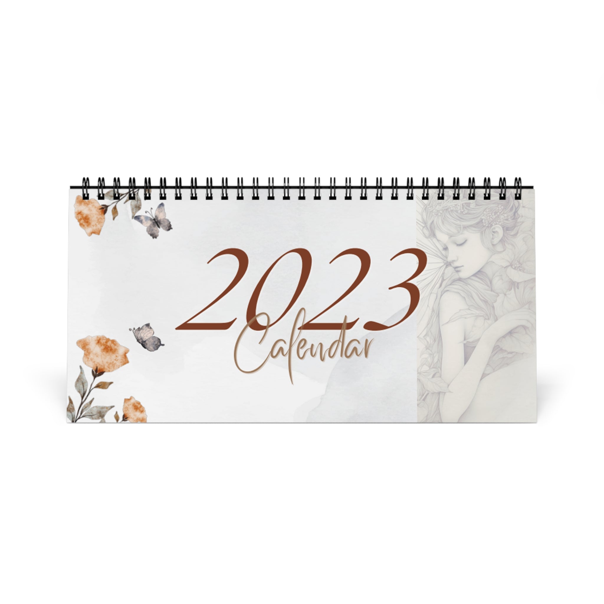 Desk Calendar--2023 Enchanted Garden Fairies Calendar  - Original Artwork, Inspirational Quotes, Unique Handmade Gift