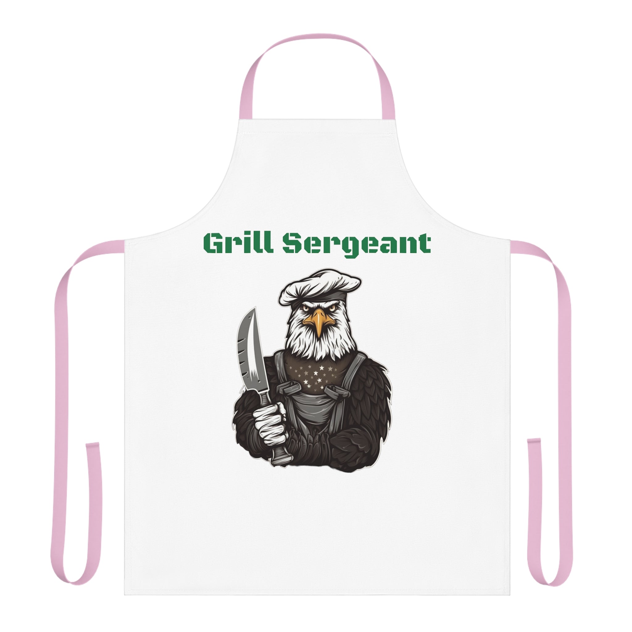 Grill Sergeant Eagle Chef Apron (All Over Print) - Patriotic Barbecue Cooking Apron for Grill Masters - Unique Grill Sergeant Design - Durable and Stylish Kitchen Apron for BBQ Enthusiasts