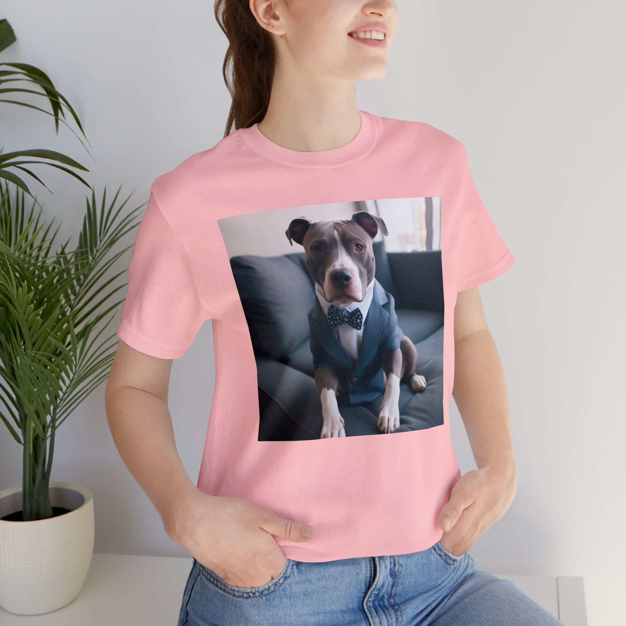 Hire Your Furry Friend with the "Do I have the Job?" Cute Puppy for Dog Owners in Interview Attire Unisex Jersey Short Sleeve Tee - Funny Dog Interview Tee Gift for Dog Lovers and Pet Owners