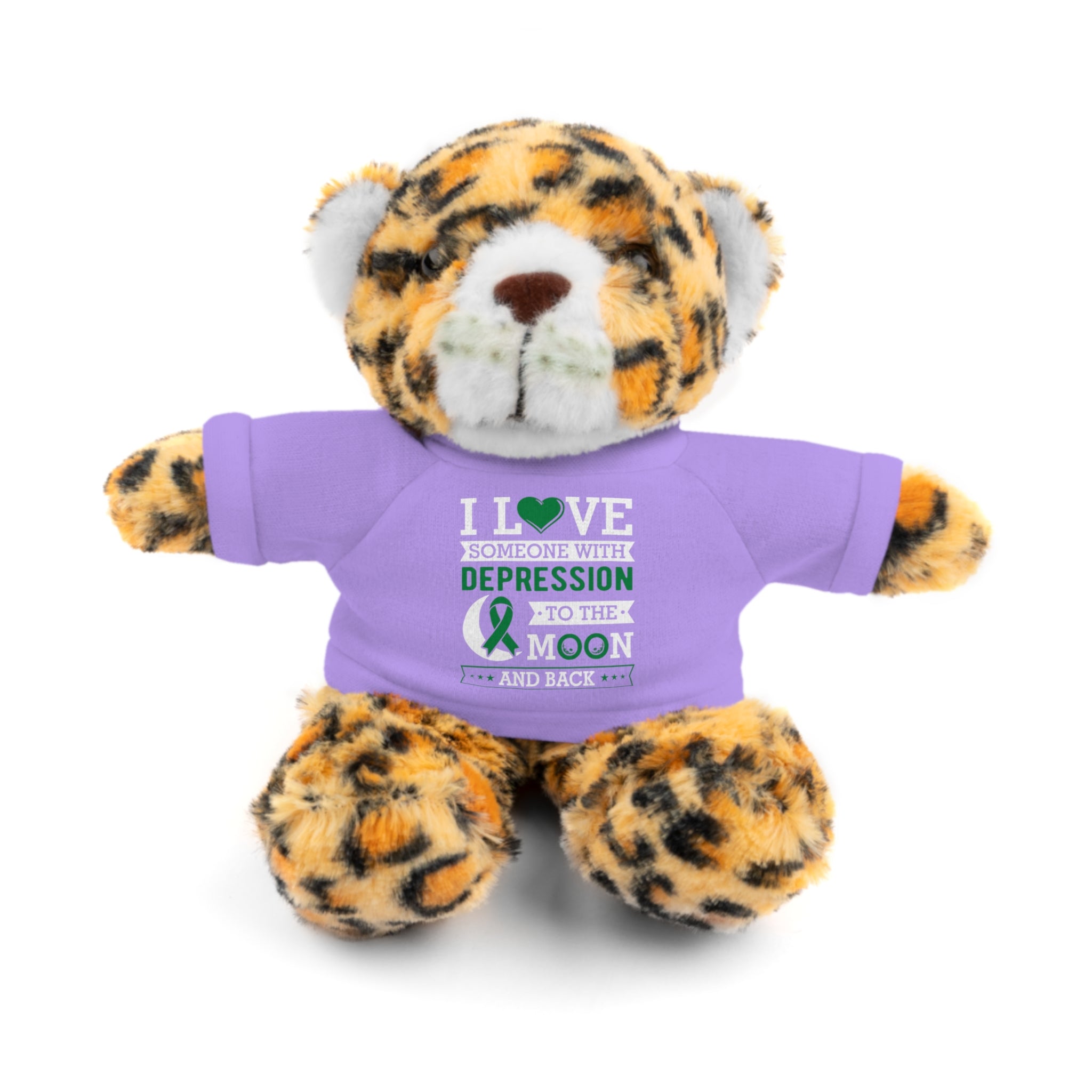 Show Your Love and Support with 'I Love Someone with Depression' Stuffed Animals - Furry Friend Wears Heartfelt Message Tee