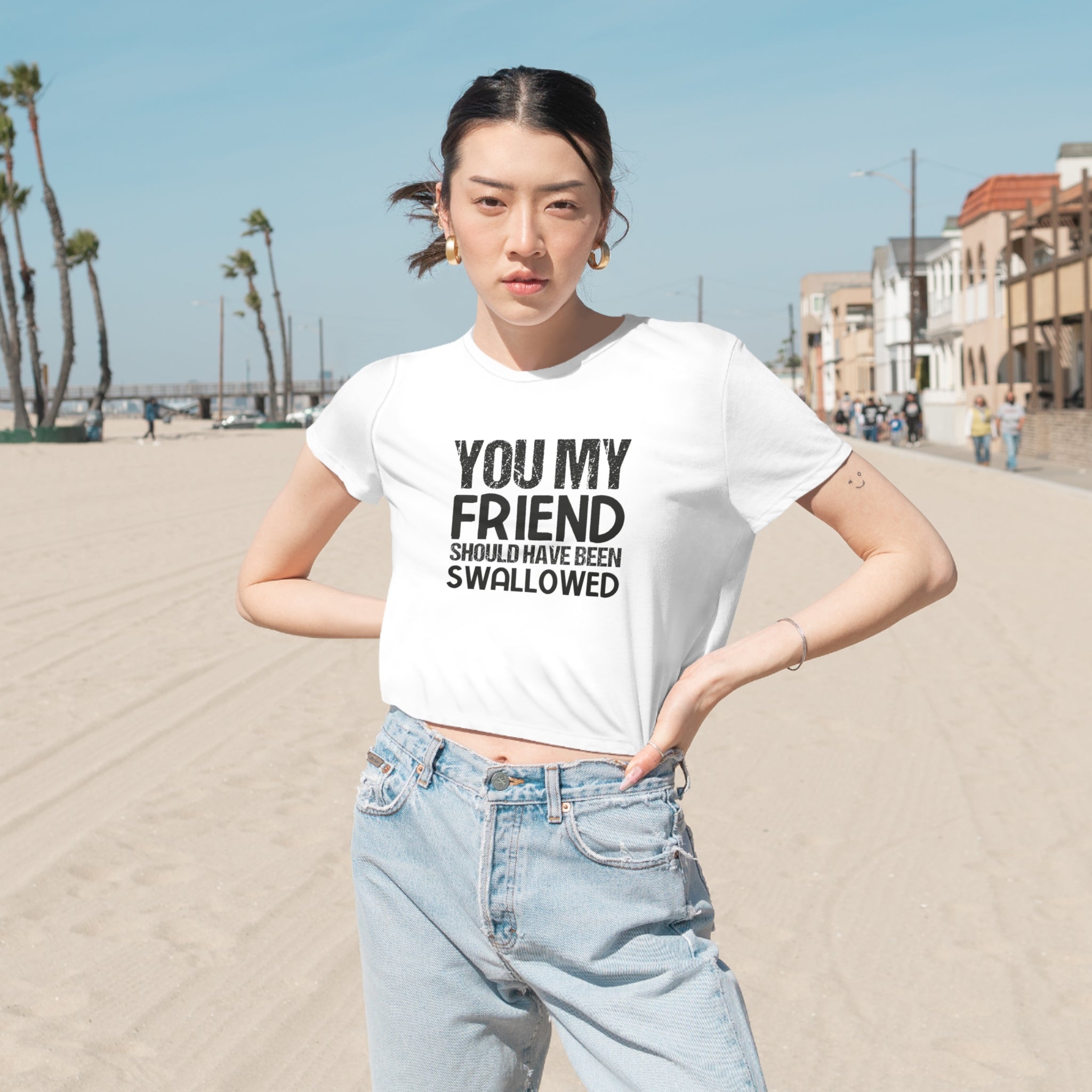 👚 Chic and Comfortable: Crafted from soft, flowy fabric, this cropped tee is designed for fashion-forward comfort. Its breezy and lightweight feel makes it ideal for hot summer days, casual outings, or whenever you want to add a playful touch to your look.