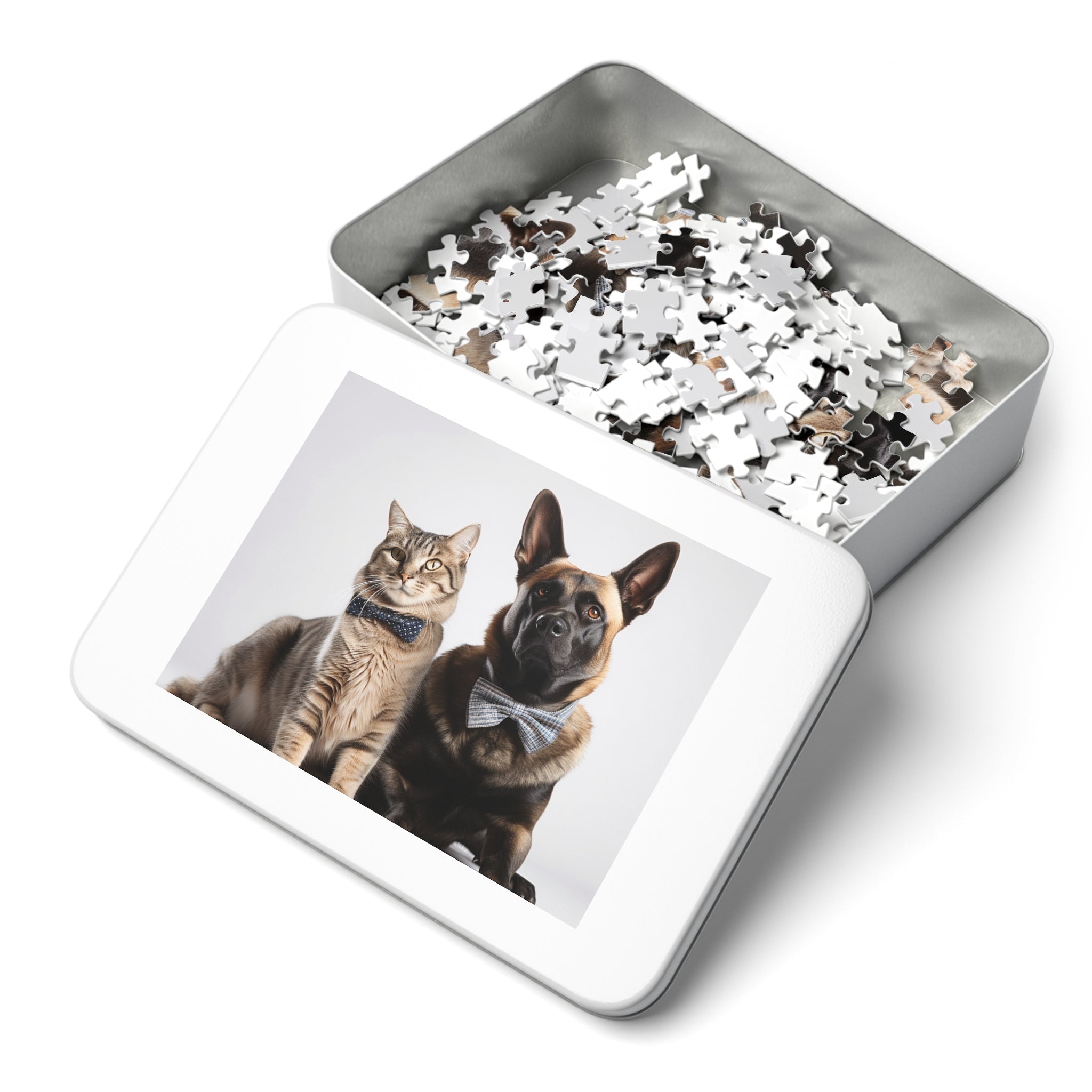 Jigsaw Puzzle (30, 110, 252, 500,1000-Piece)--Formal Pet Dinner Perfect Gift for pet lovers or Cat Lovers