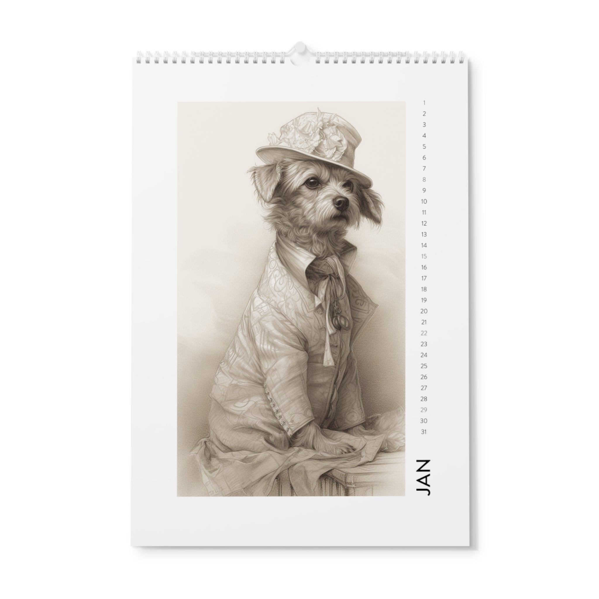 Wall Calendar (2023)-2023 Furry Friends Garden Party Wall Calendar, Spiral-Bound, Eco-friendly Paper, Pet Lover's Gift