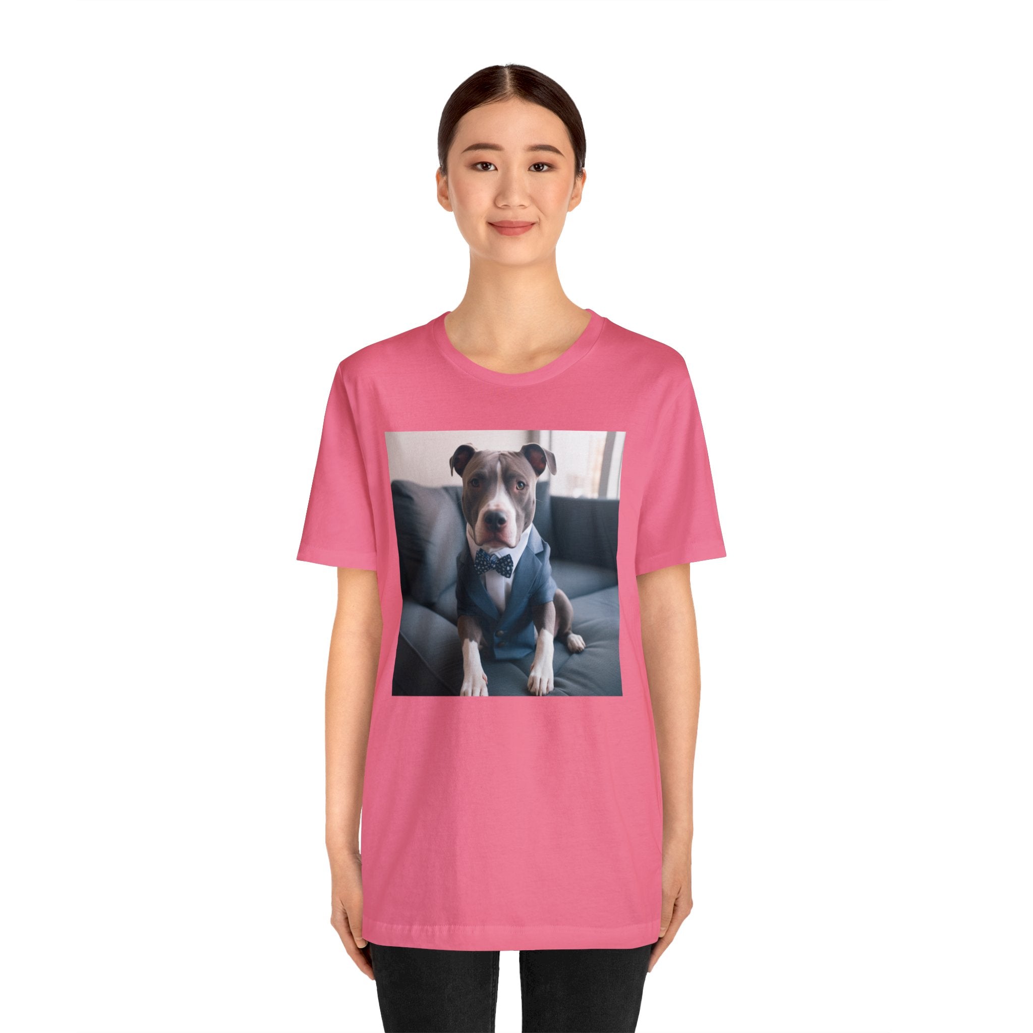 Hire Your Furry Friend with the "Do I have the Job?" Cute Puppy for Dog Owners in Interview Attire Unisex Jersey Short Sleeve Tee - Funny Dog Interview Tee Gift for Dog Lovers and Pet Owners