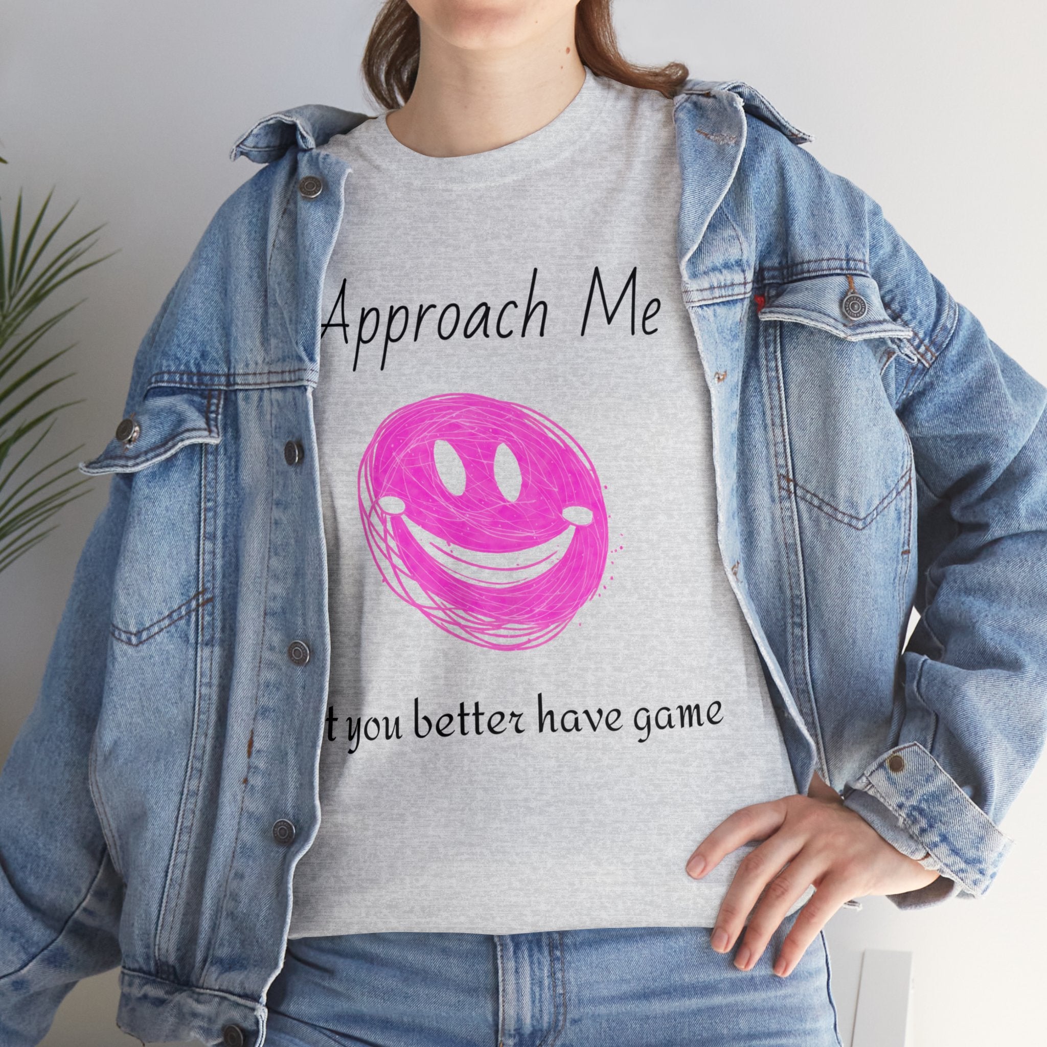 Dare to Date: The Ultimate 'Approach Me If You Dare' Challenge - A Women's Unisex Heavy Cotton Tee Perfect for Social Events, Recreational Activities, and Making Bold Statements