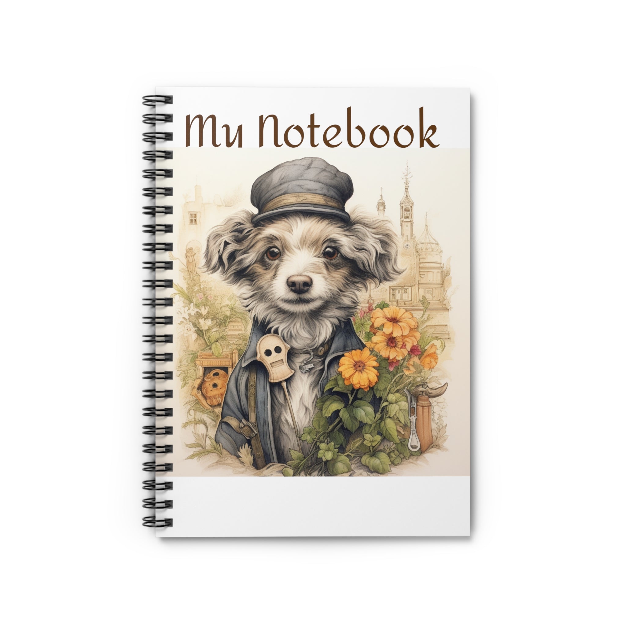 Spiral Notebook with Ruled Lines: Exclusive Floral Doggy Key to My Heart Puppy | Professional Artistry | Durable and Stylish