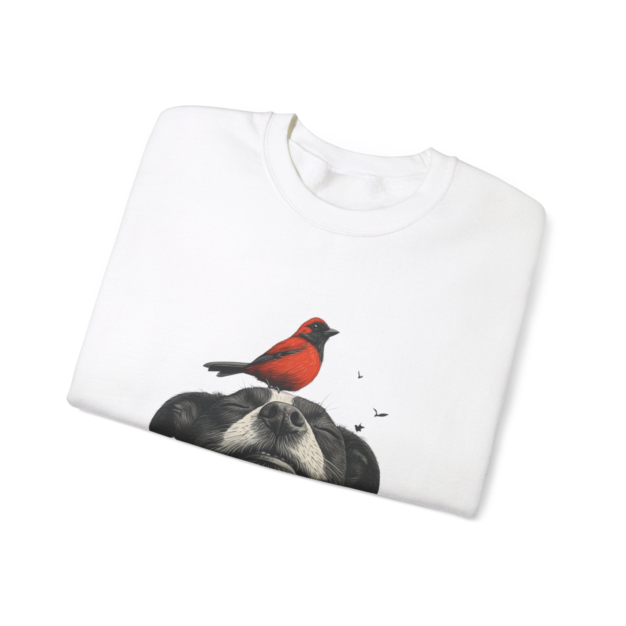 Trusting Bird and Dog Friend Unisex Heavy Blend™ Crewneck Sweatshirt - Cozy Comfort and Unique Style for Animal Lovers