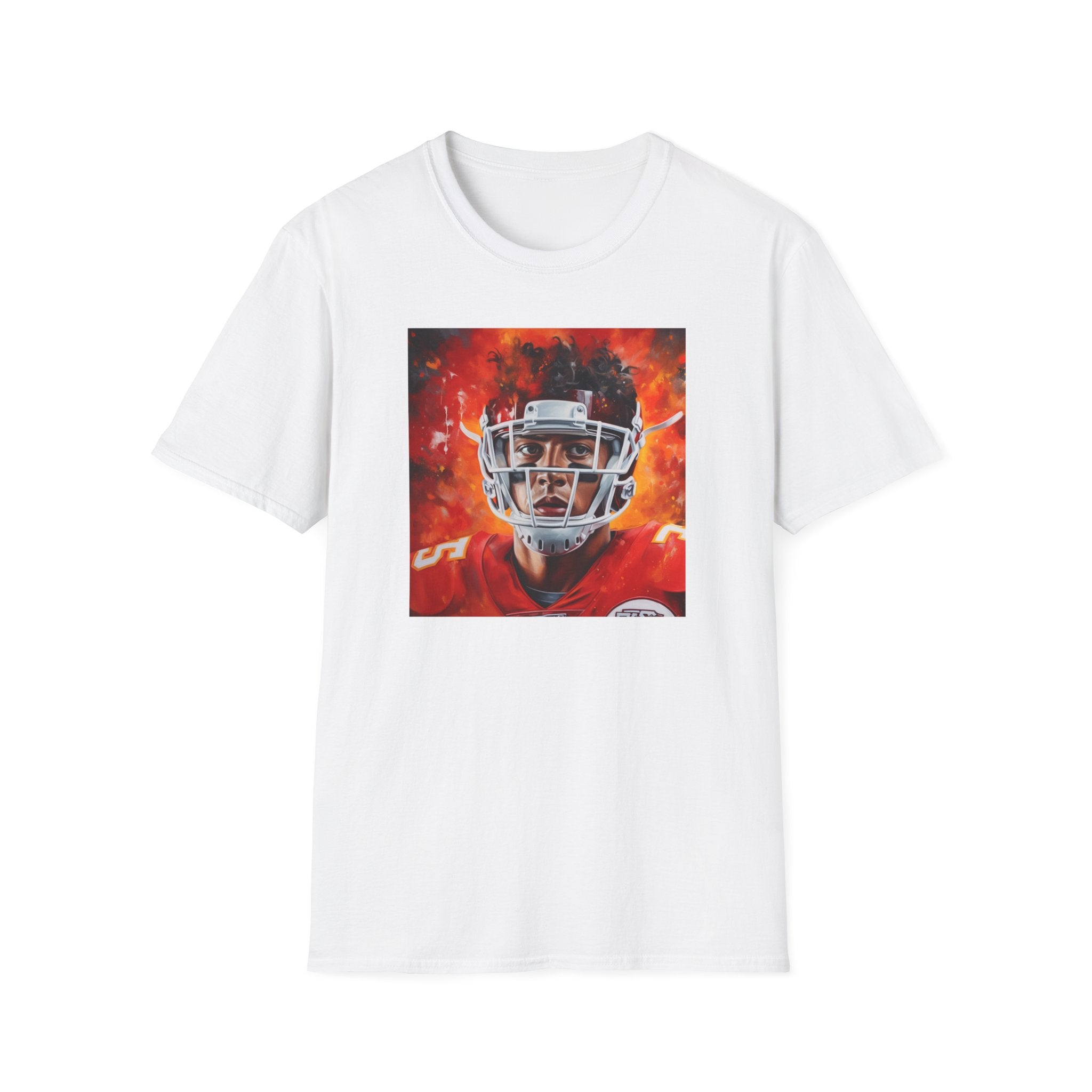 Comfortable Football Fan T-Shirt Embrace Art and Athletics with 'Professional Football Quarterback' Michelangelo Painting Icon Unisex Softstyle T-Shirt