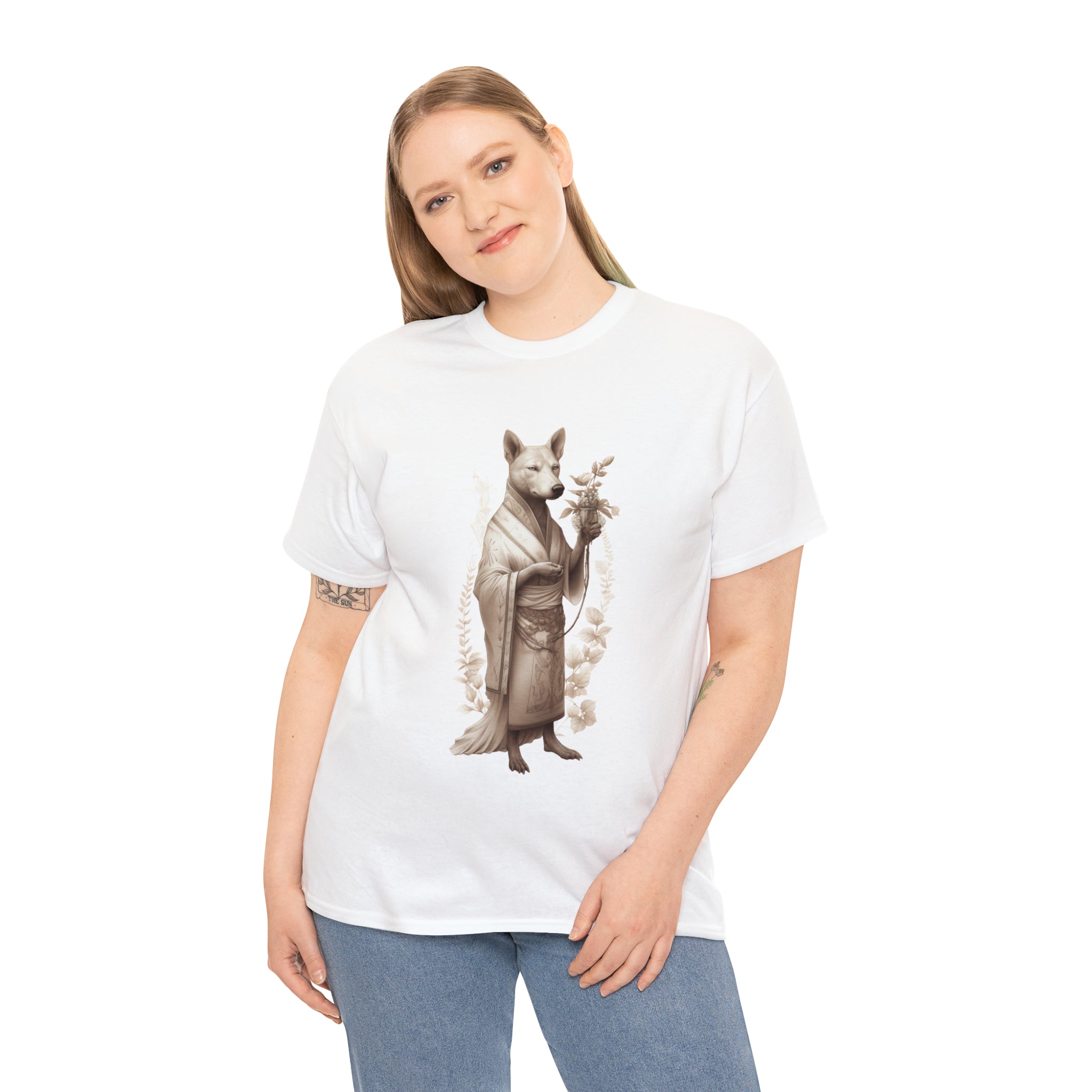 Women's Heavy Cotton Tee--"Zen Master" for Dog Owners and Pet Spa Lovers Dog Spa (Professional Art)