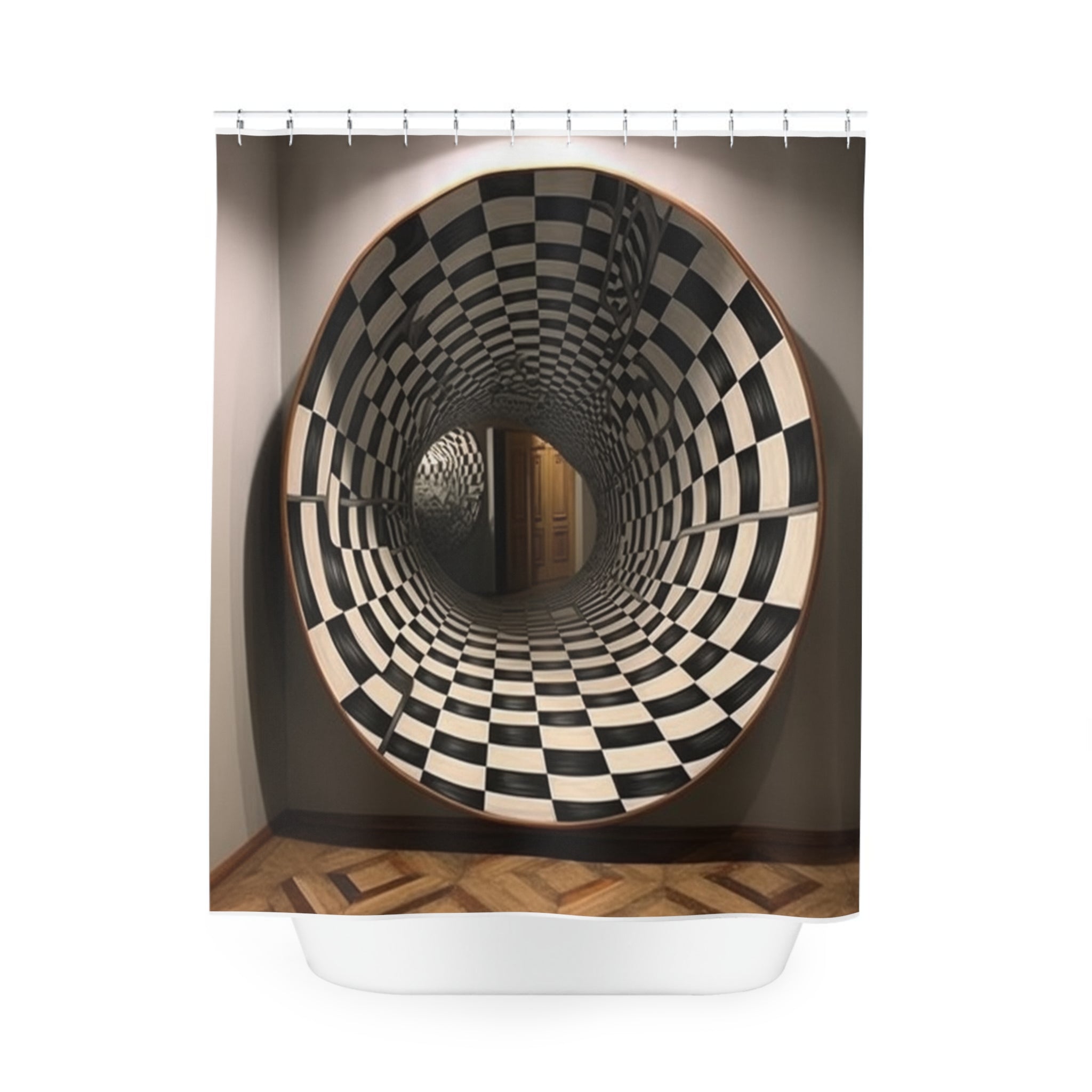 Polyester Shower 🏛️ Enigmatic Architectural Gateway: Ultra-Realistic Building Portal Optical Illusion - Elegant Polyester Shower Curtain for Modern Bathrooms, Artistic Home Decor 🚿✨Curtain