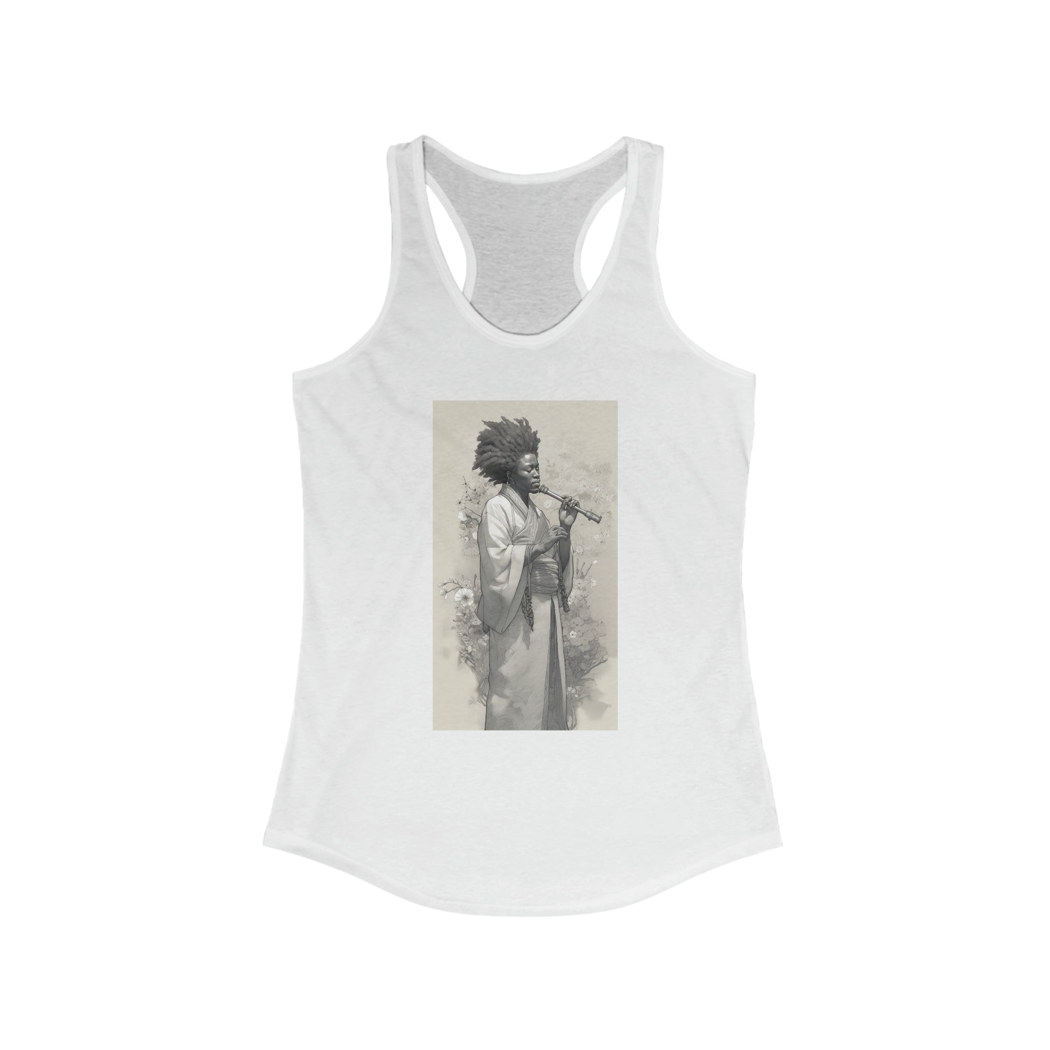 Women's Tank Top Samurai Singer: Tracy Chapman Tribute Women's Ideal Racerback Tank - Empowered Vocalist Design, Music Lover's Essential Gift for Music Lovers