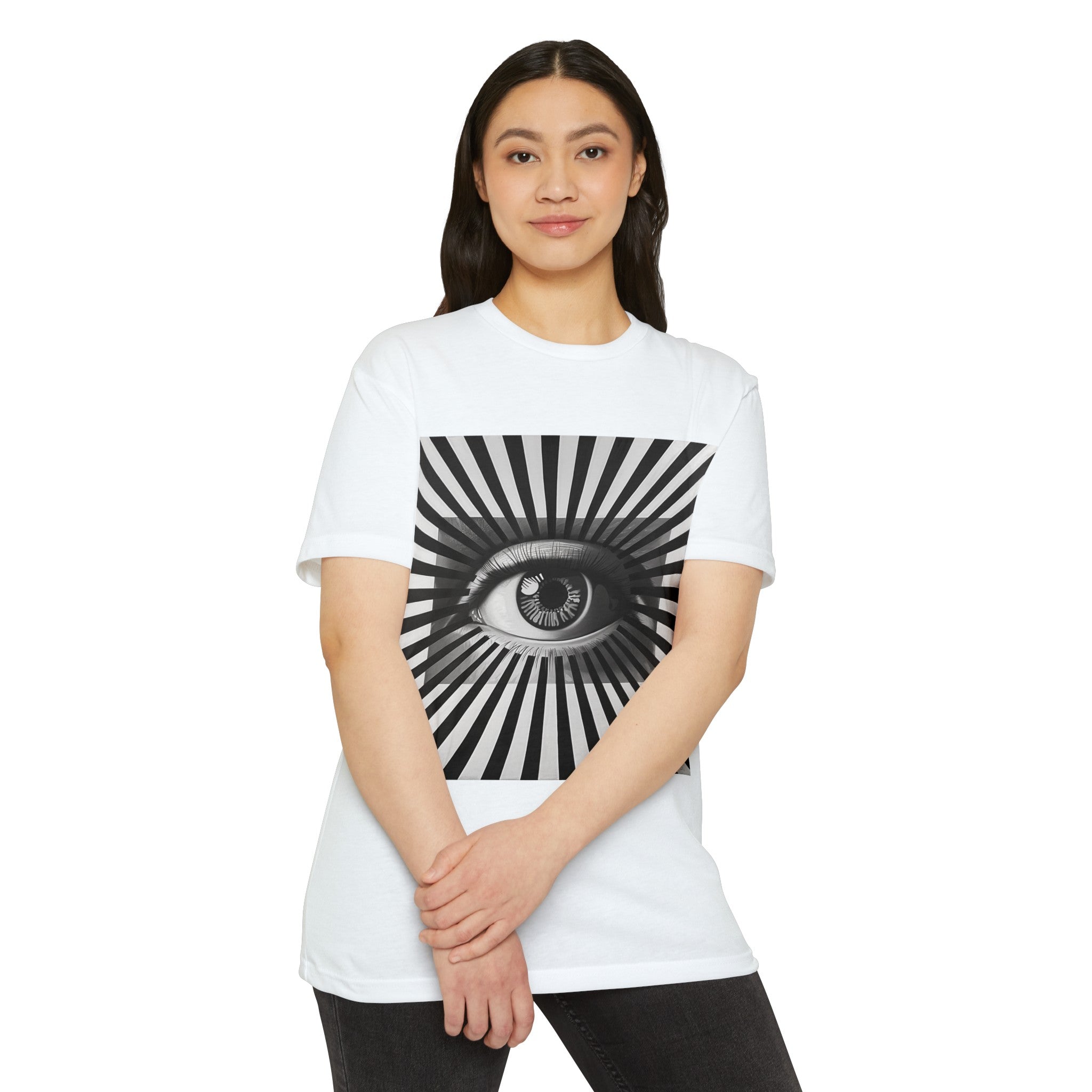 Perception Shift: 'Eye of the Beholder' Optical Illusion Eyeball Unisex CVC Jersey T-Shirt - A Play on Vision and Style