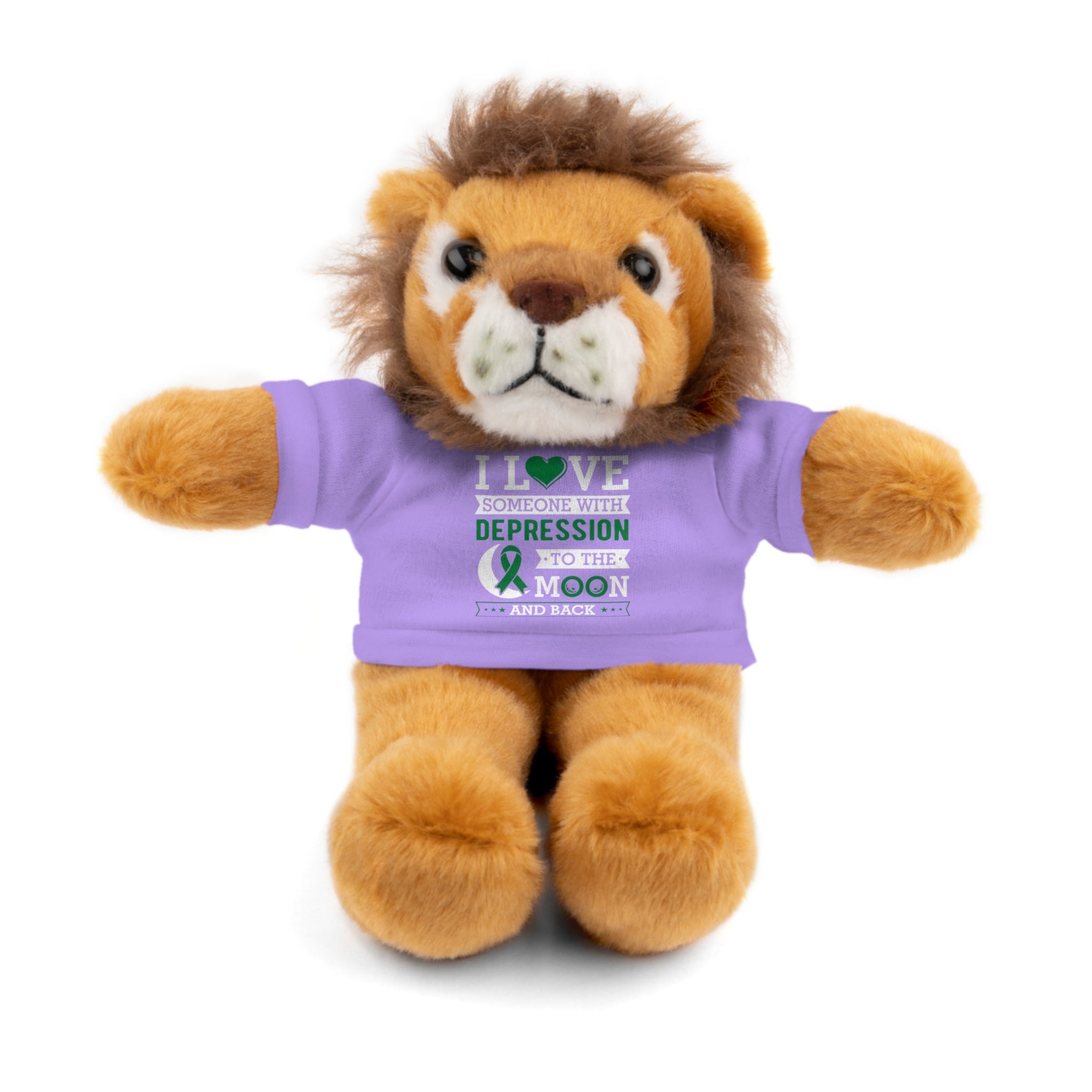 Show Your Love and Support with 'I Love Someone with Depression' Stuffed Animals - Furry Friend Wears Heartfelt Message Tee