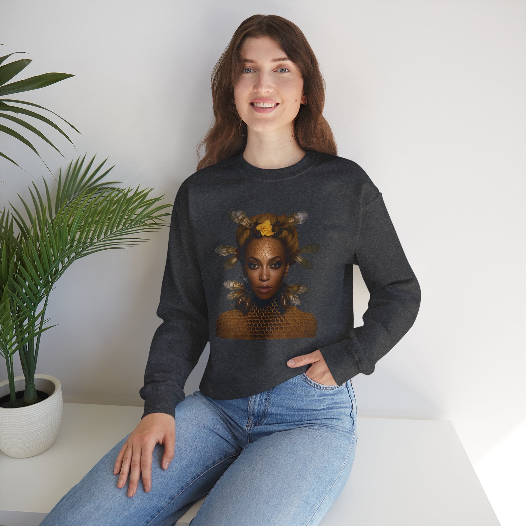 Queen Bee Unisex Heavy Blend™ Crewneck Sweatshirt - Embrace Your Inner Royalty with Iconic Pop Style