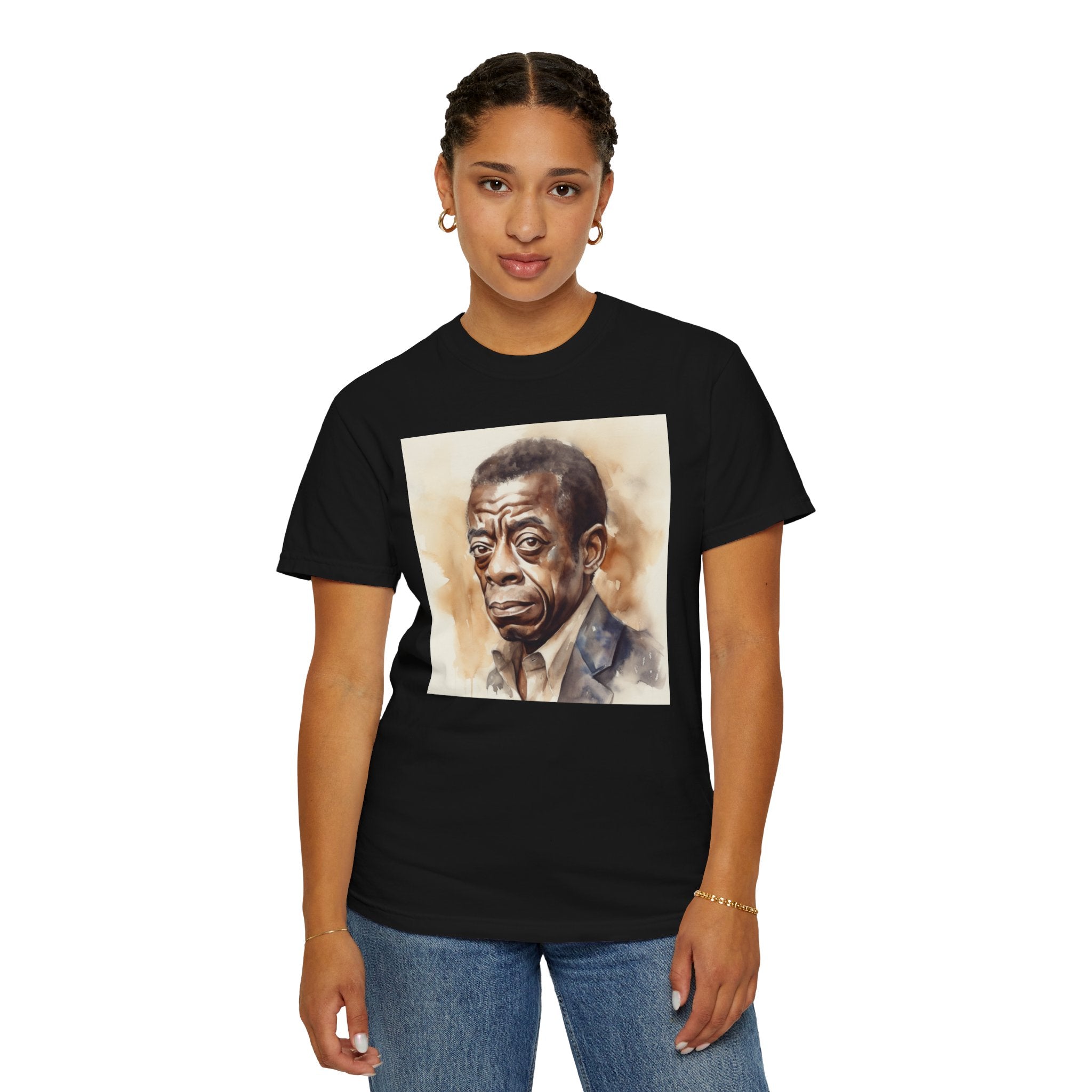 Iconic African American Pioneer Portrait Unisex Garment-Dyed T-shirt - Tribute to a Renowned Writer and Civil Rights Activist