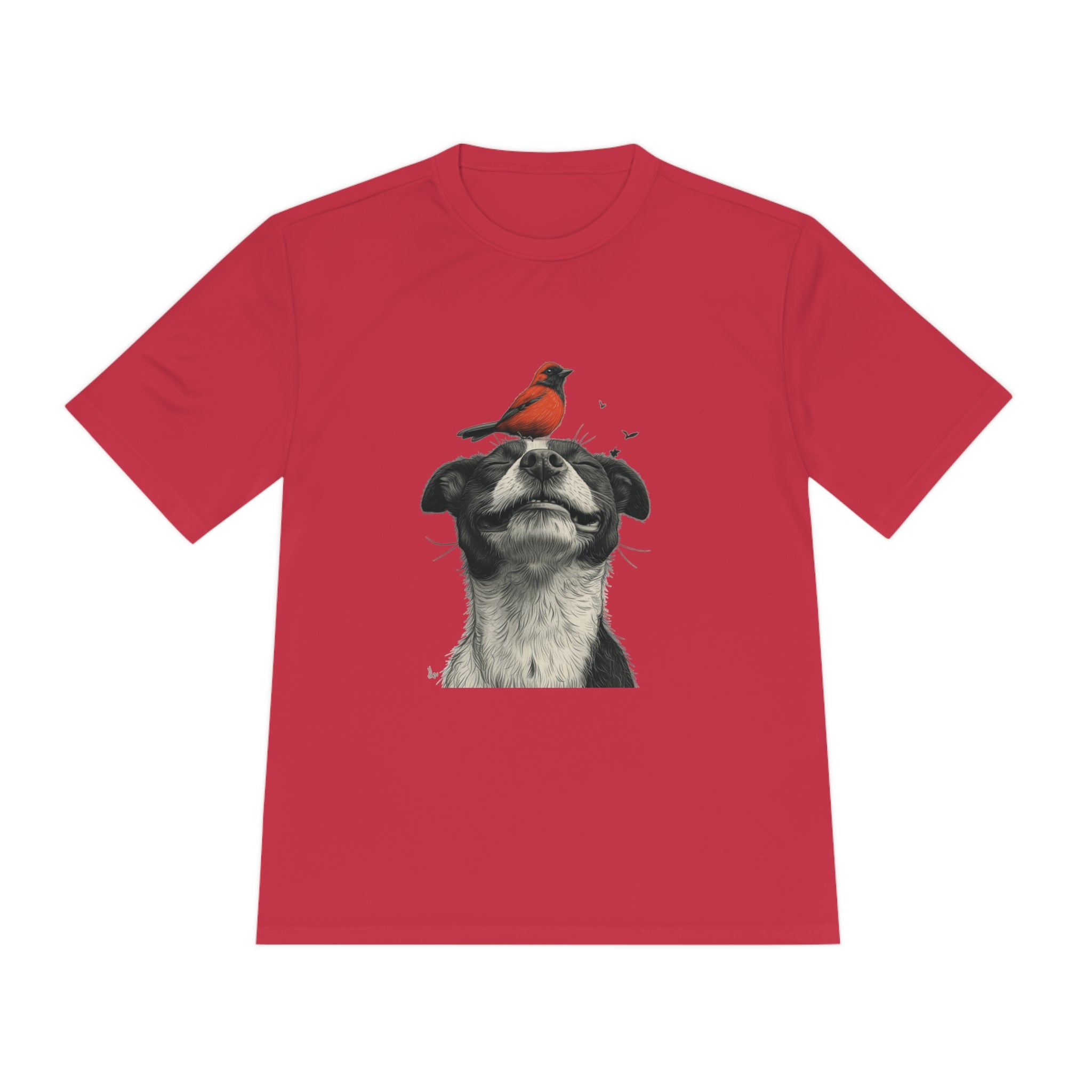 Perfect for Casual Fridays! Dog and Bird Pals Unisex MoistuDog and Bird Pals Unisex Moisture Wicking Tee - Comfortable and Stylish Apparel for Animal Loversre Wicking Tee - Comfortable and Stylish Apparel for Animal Lovers