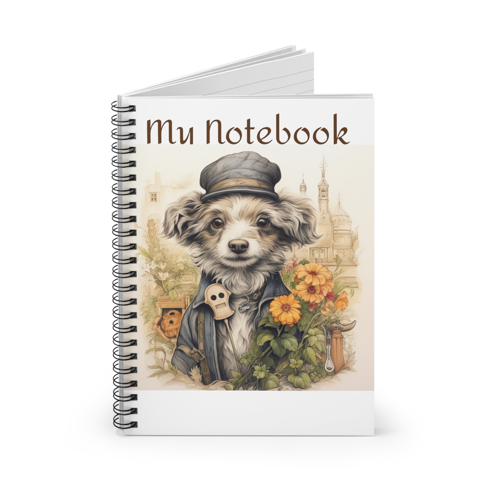 Spiral Notebook with Ruled Lines: Exclusive Floral Doggy Key to My Heart Puppy | Professional Artistry | Durable and Stylish