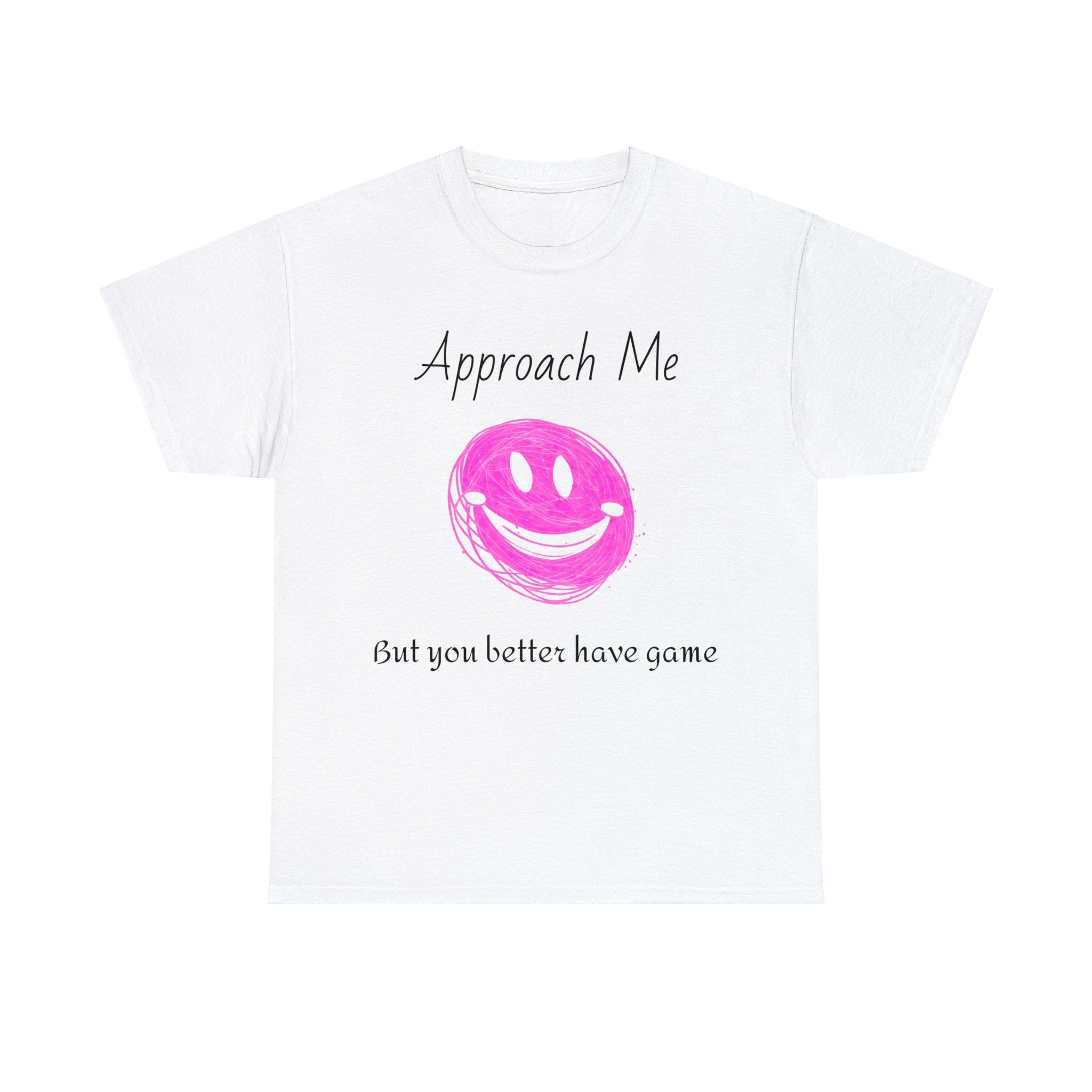 Dare to Date: The Ultimate 'Approach Me If You Dare' Challenge - A Women's Unisex Heavy Cotton Tee Perfect for Social Events, Recreational Activities, and Making Bold Statements