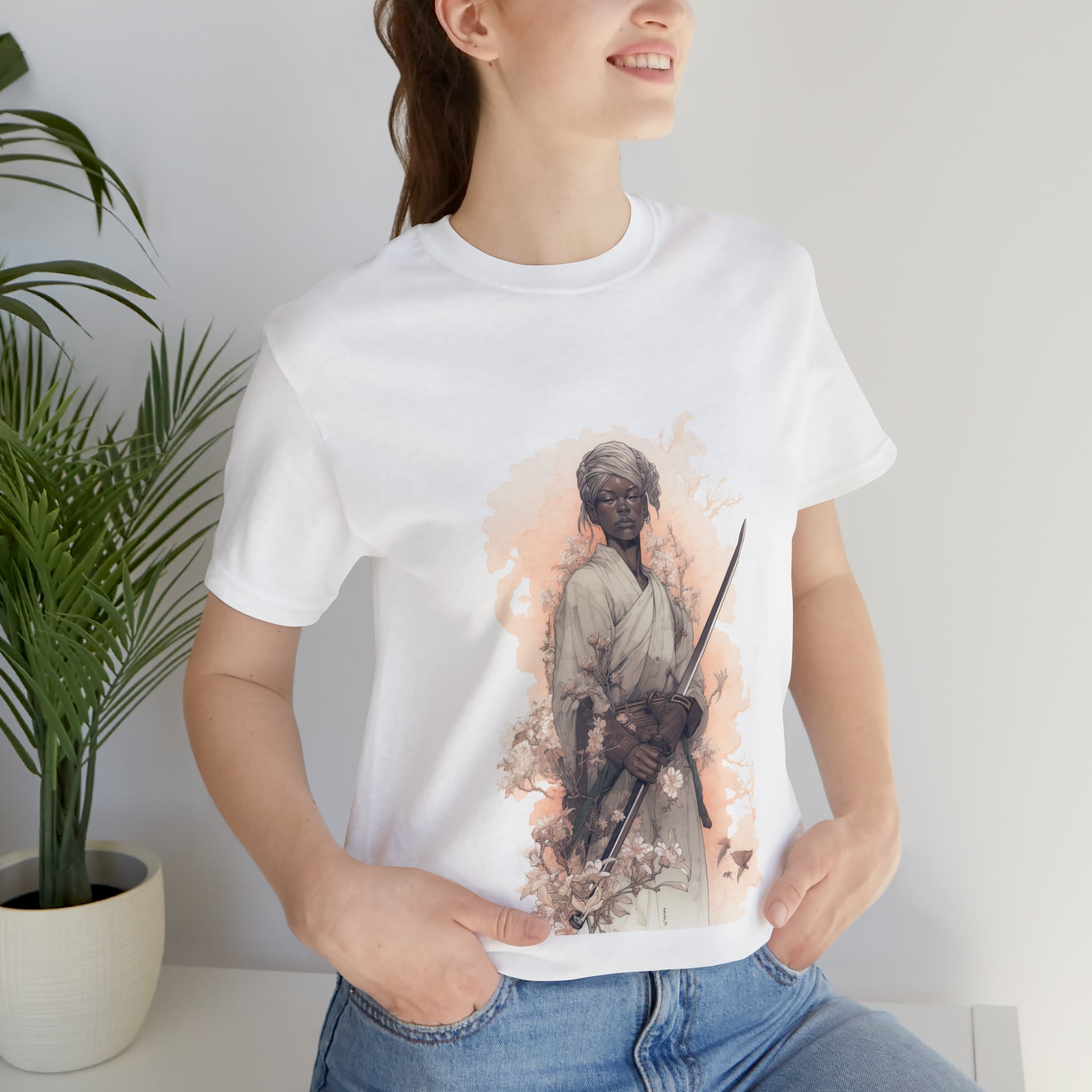 Unisex Jersey Short Sleeve Tee -- Perfect Gift for Female Samurai and Feudal Japan Enthusiasts