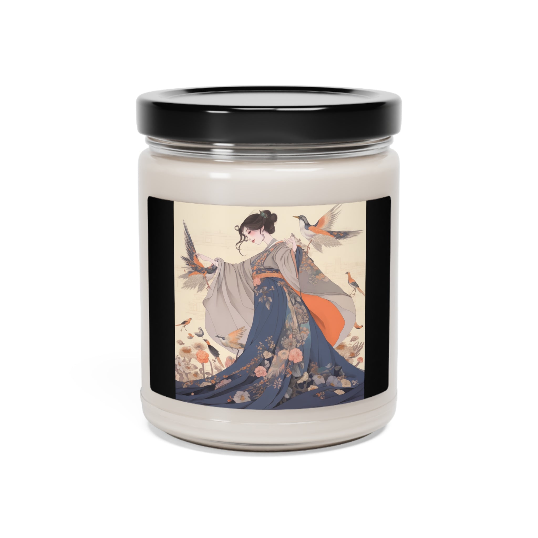 Soothing Fragrance Soy Candle with Japanese Art