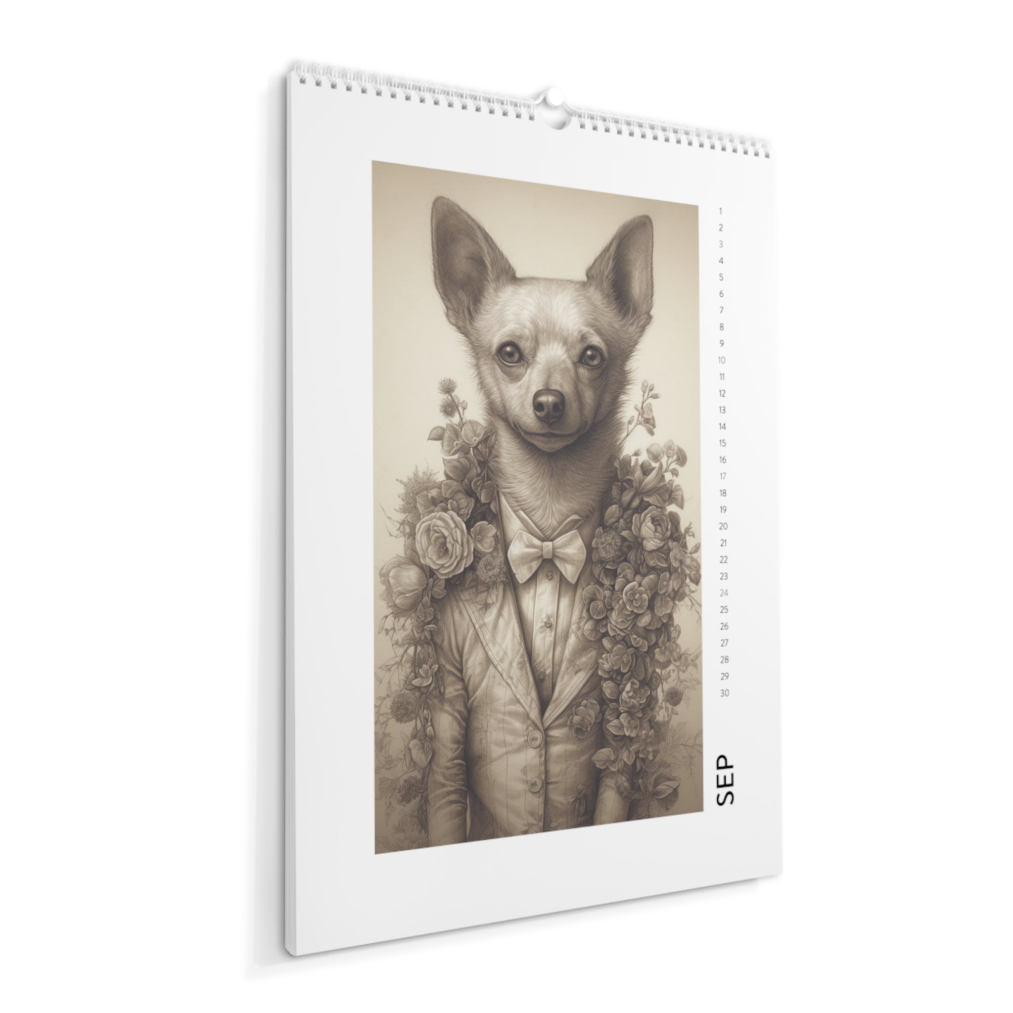 Wall Calendar (2023)-2023 Furry Friends Garden Party Wall Calendar, Spiral-Bound, Eco-friendly Paper, Pet Lover's Gift