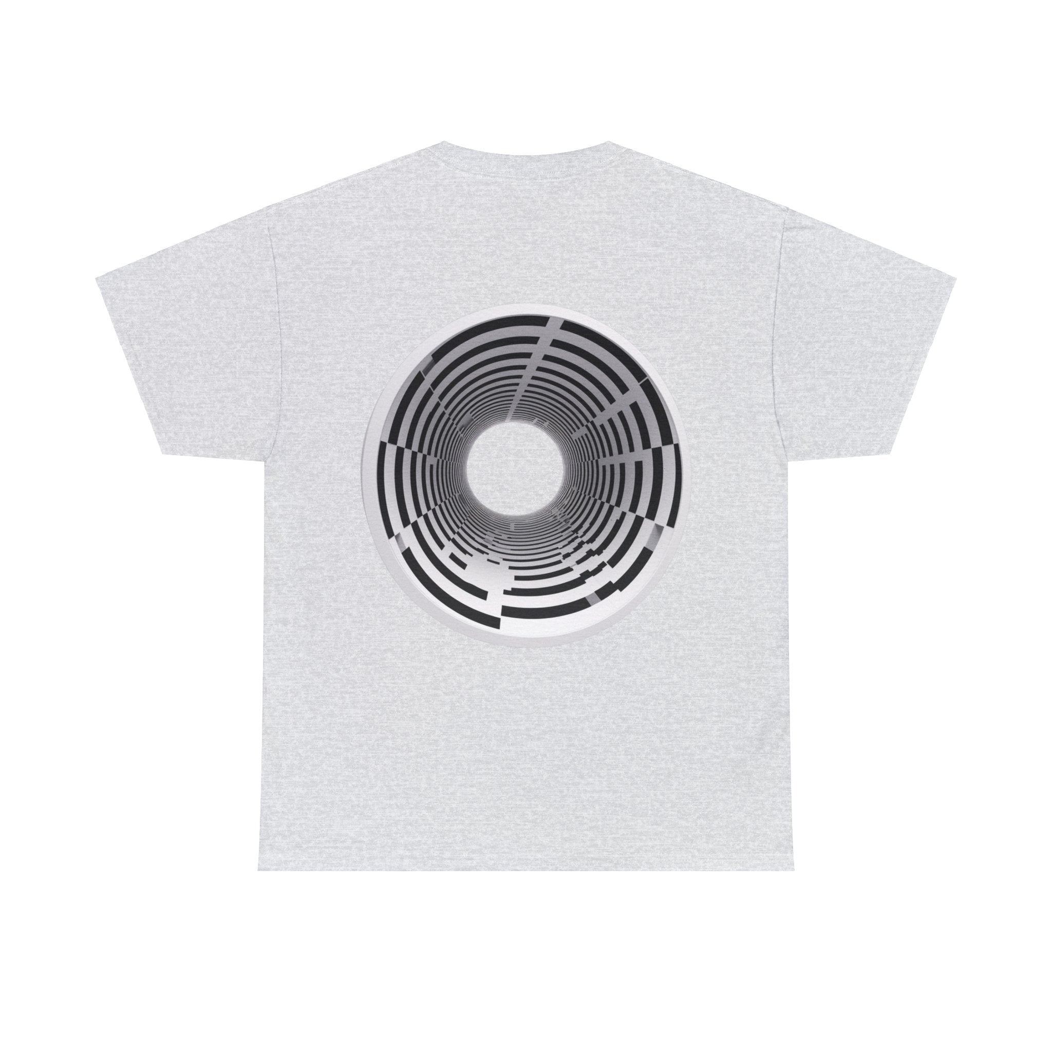 Ideal for Gym & Anti-Social Settings 🚫 'Avert Your Eyes' Unisex Tee: Bold 3D Tunnel Design on T-shirt Work-Out Saving Optical Illusion in Black & White 🌀