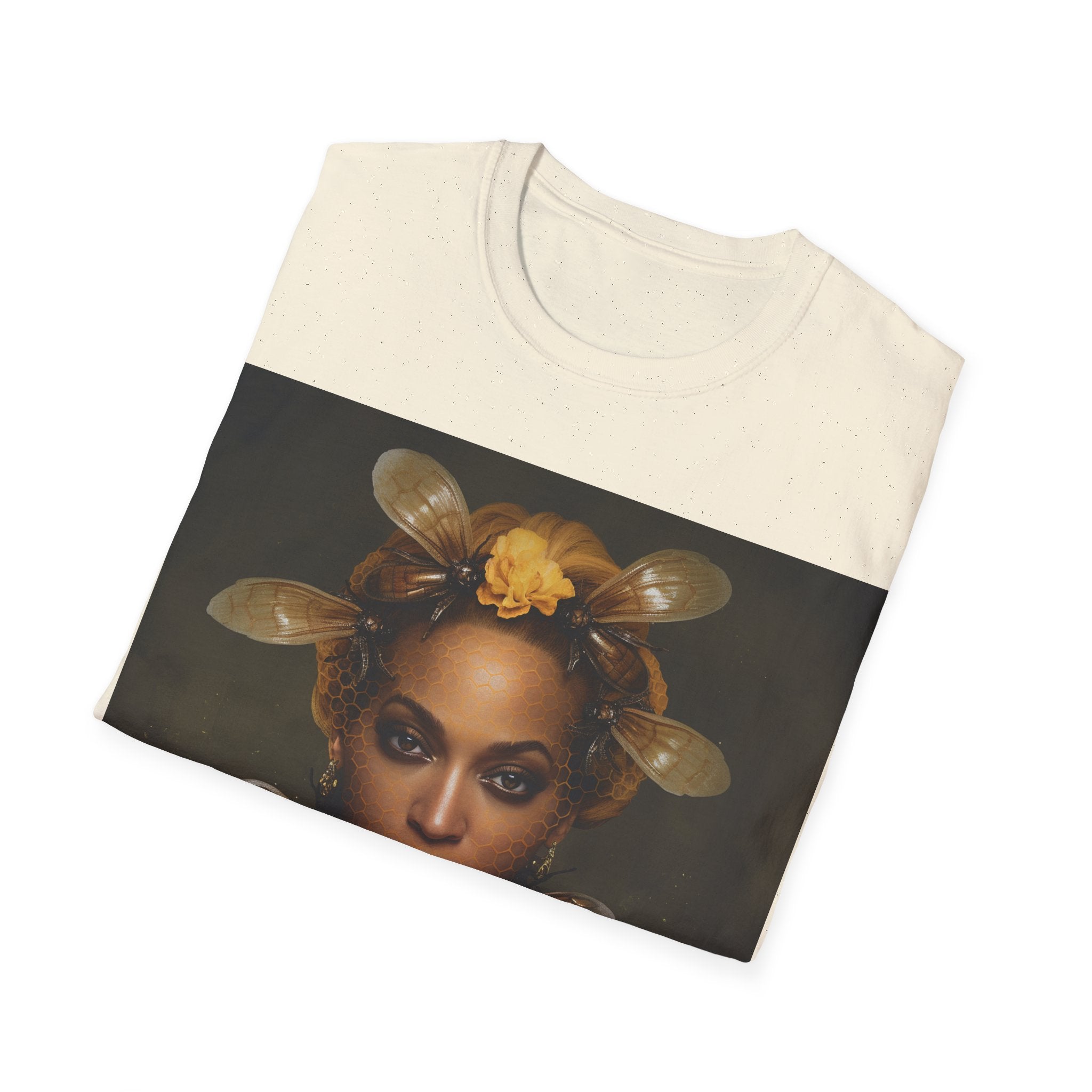 "Queen of the Hive: A Musical Tribute to the Iconic Bee" Unisex Softstyle T-Shirt - Celebrate Your Favorite Music Legend with Exclusive Inspired Fan Merchandise
