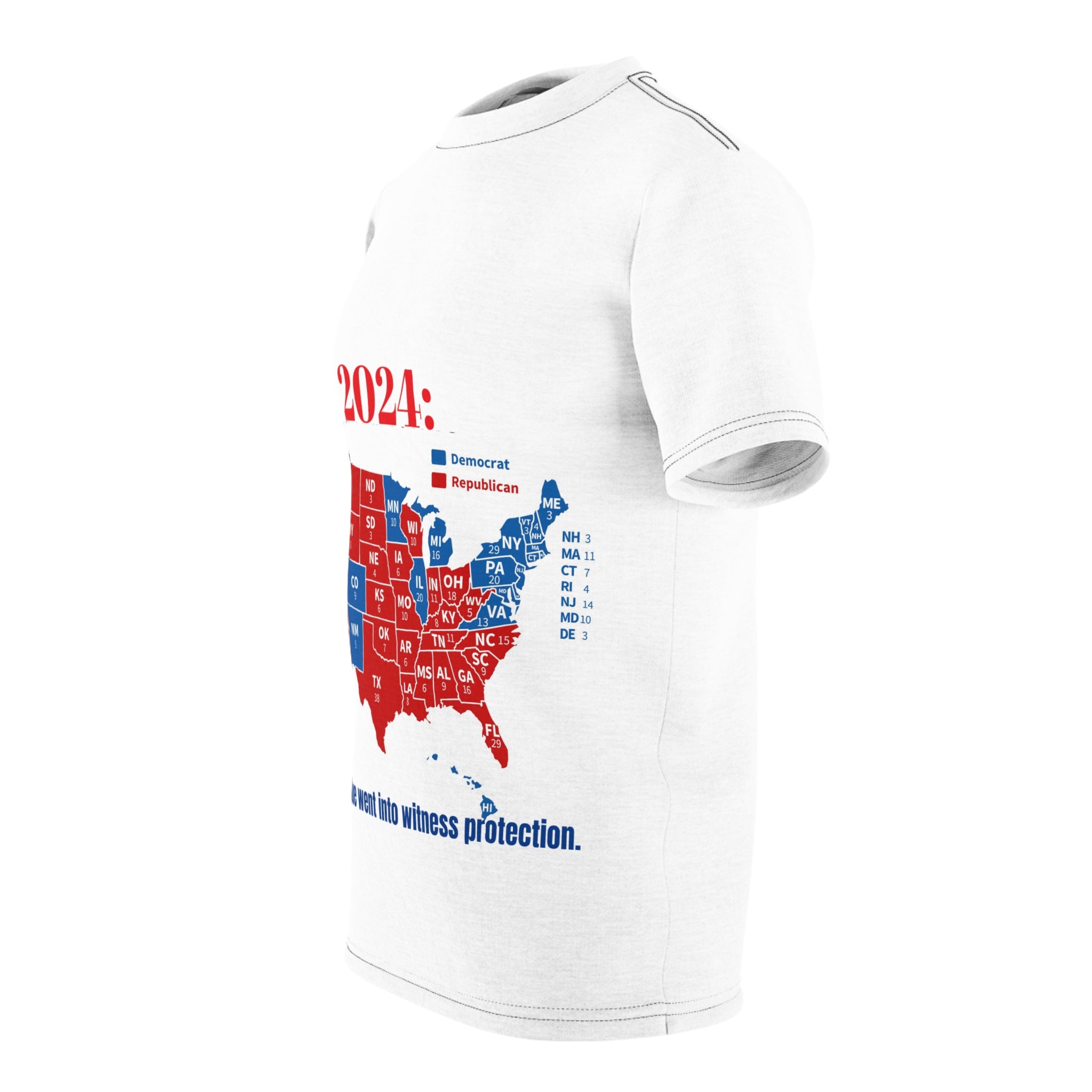 Victory Map: Humiliating Democrat Loss of the 2024 US Election Hilarious Unisex Cut & Sew Tee (AOP) - Bold Statement for Proud Supporters