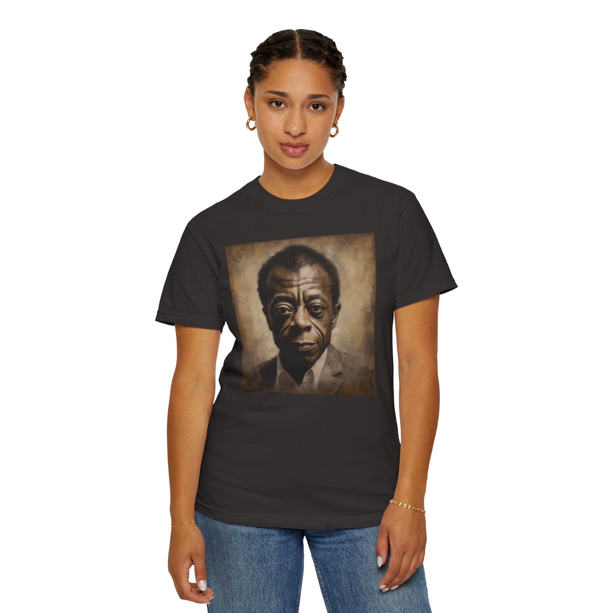 Show Civil Rights Support and Awareness in Comfort With Portrait of Iconic African American Pioneer Portrait Unisex Garment-Dyed T-shirt - Tribute to a Renowned Writer and Civil Rights Activist Ideal For History Scholars