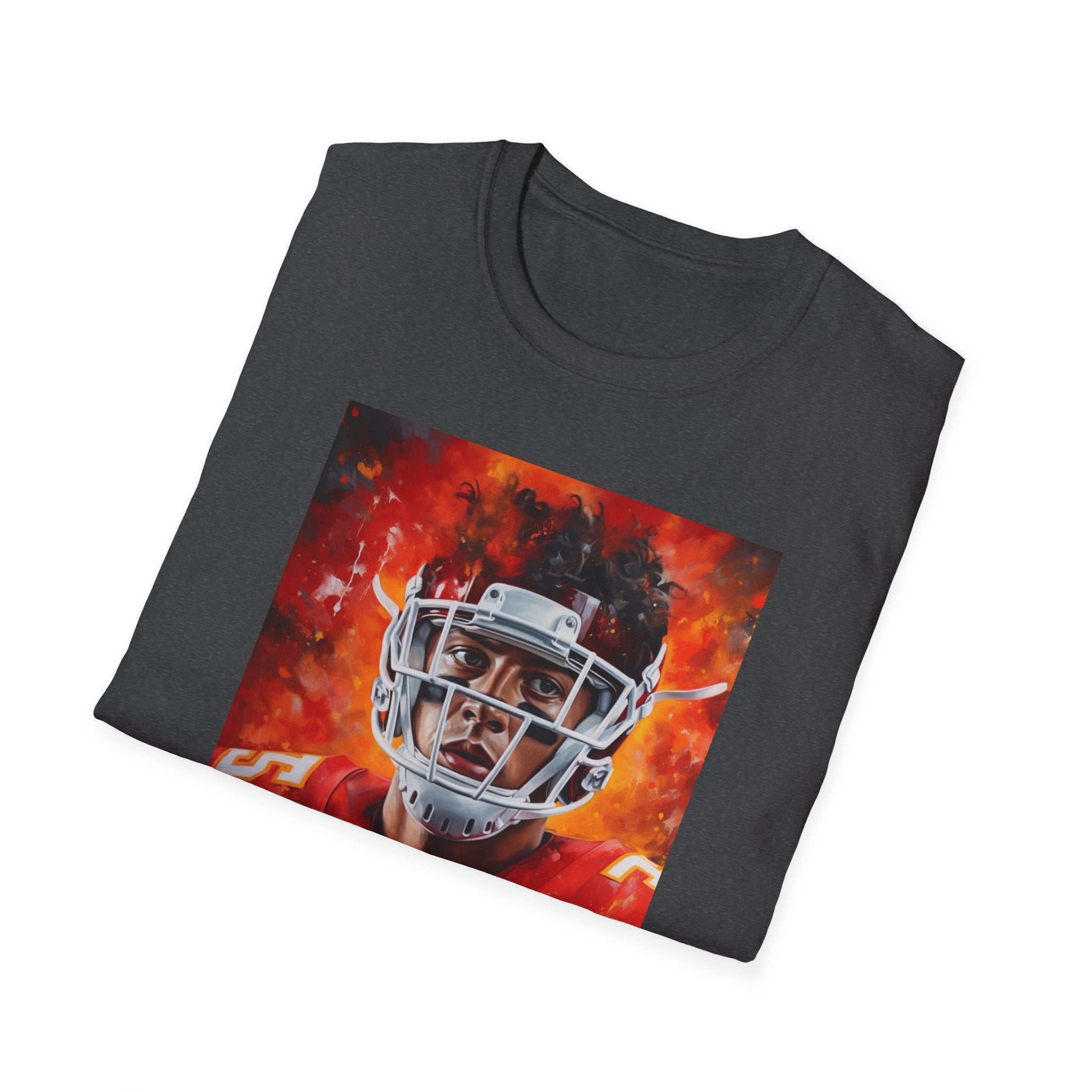 Comfortable Football Fan T-Shirt Embrace Art and Athletics with 'Professional Football Quarterback' Michelangelo Painting Icon Unisex Softstyle T-Shirt