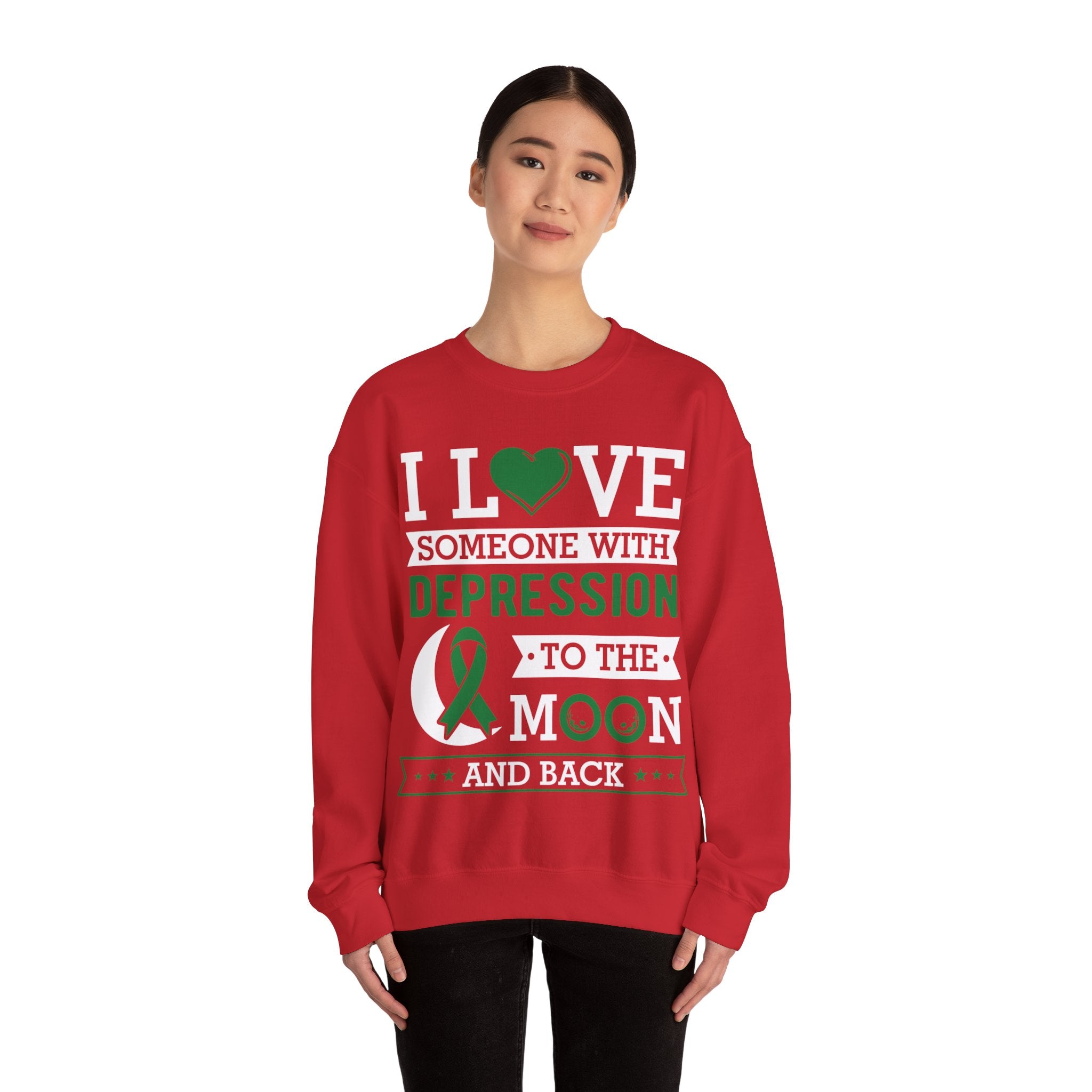 "I Love Someone with Depression" Support Unisex Heavy Blend™ Crewneck Sweatshirt - A Message of Compassion & Understanding