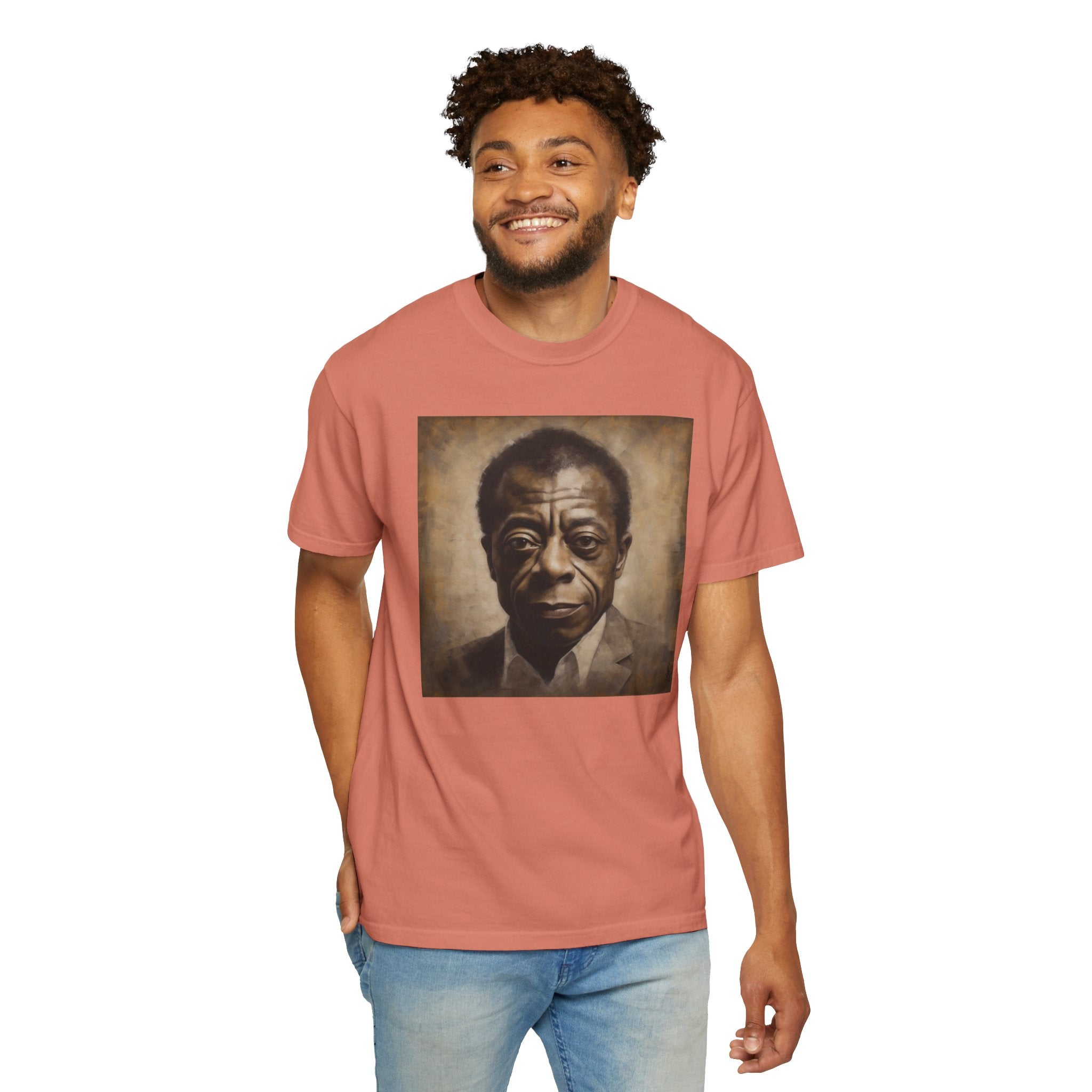 Show Civil Rights Support and Awareness in Comfort With Portrait of Iconic African American Pioneer Portrait Unisex Garment-Dyed T-shirt - Tribute to a Renowned Writer and Civil Rights Activist Ideal For History Scholars