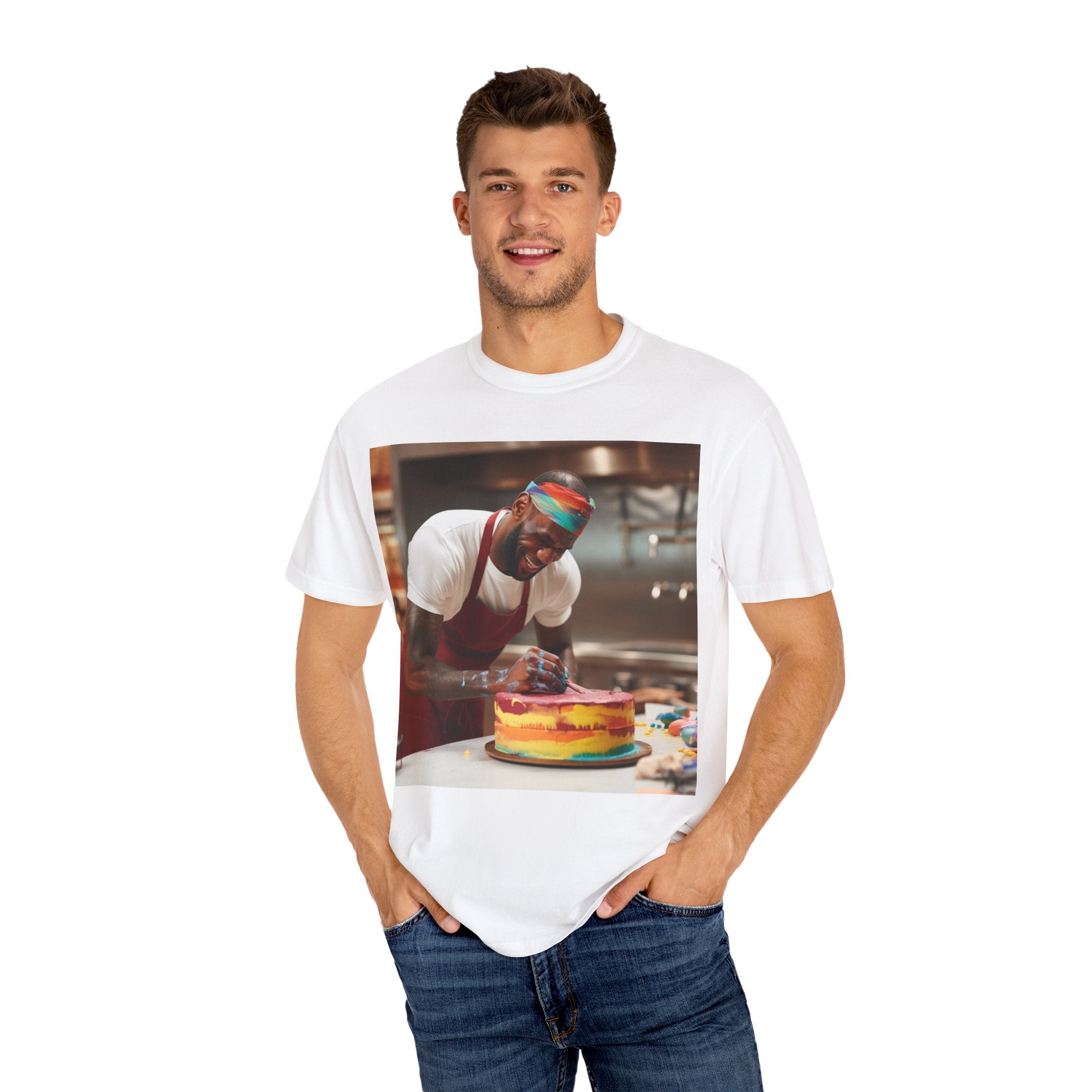 Elevate Your Baking Game with the 'Baking with a Basketball Great' Unisex Garment-Dyed T-shirt - Sporty Comfort for Culinary Creations