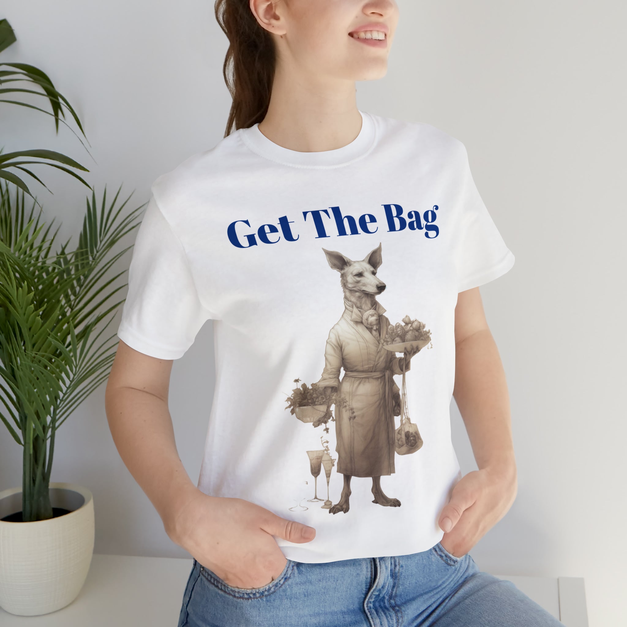 Unisex Jersey Short Sleeve Tee--"Get the Bag" Gentleman Canine Perfect Gift for Pet Lovers or For Dog Lovers