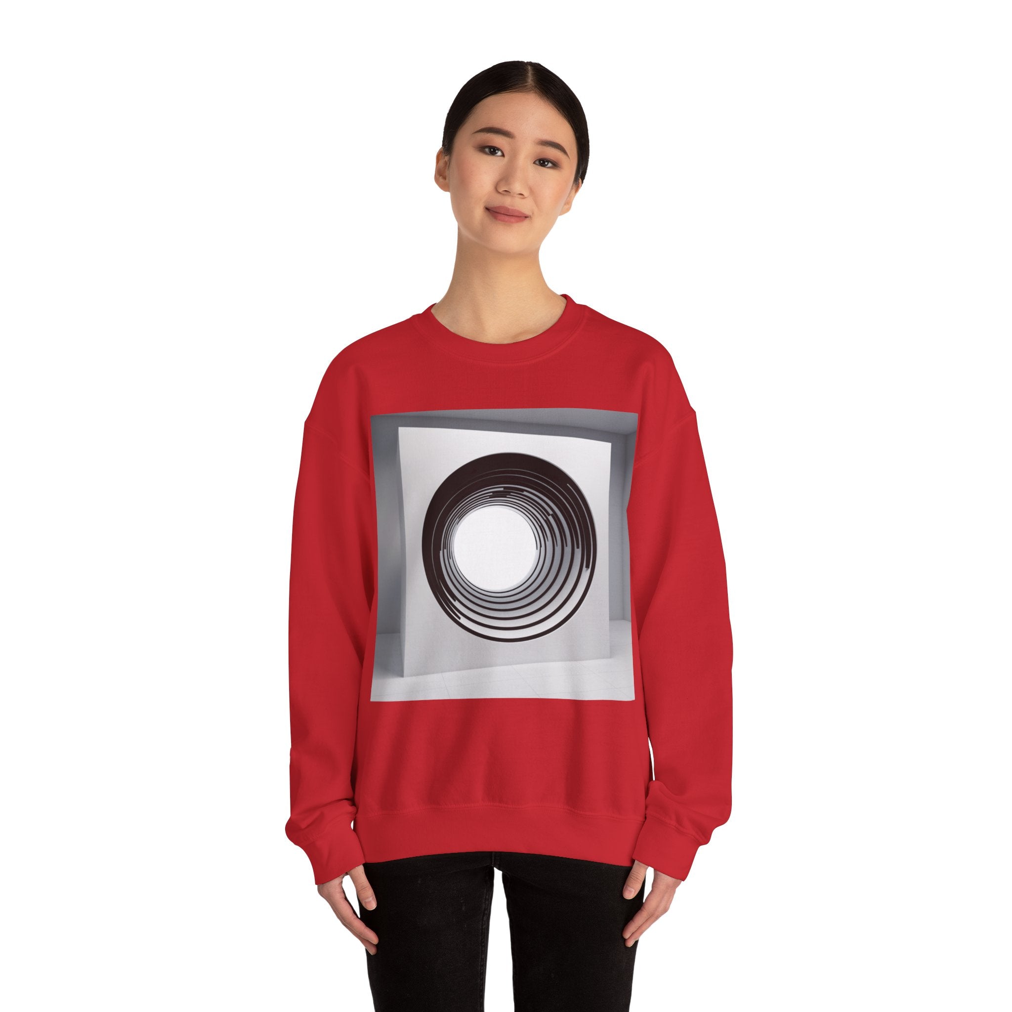 🌀 'Social Shield' Unisex Crewneck: Trippy 3D Tunnel Illusion Sweatshirt - Ideal for Deterring Unwanted Attention & Sparking Conversations 🚫🌌