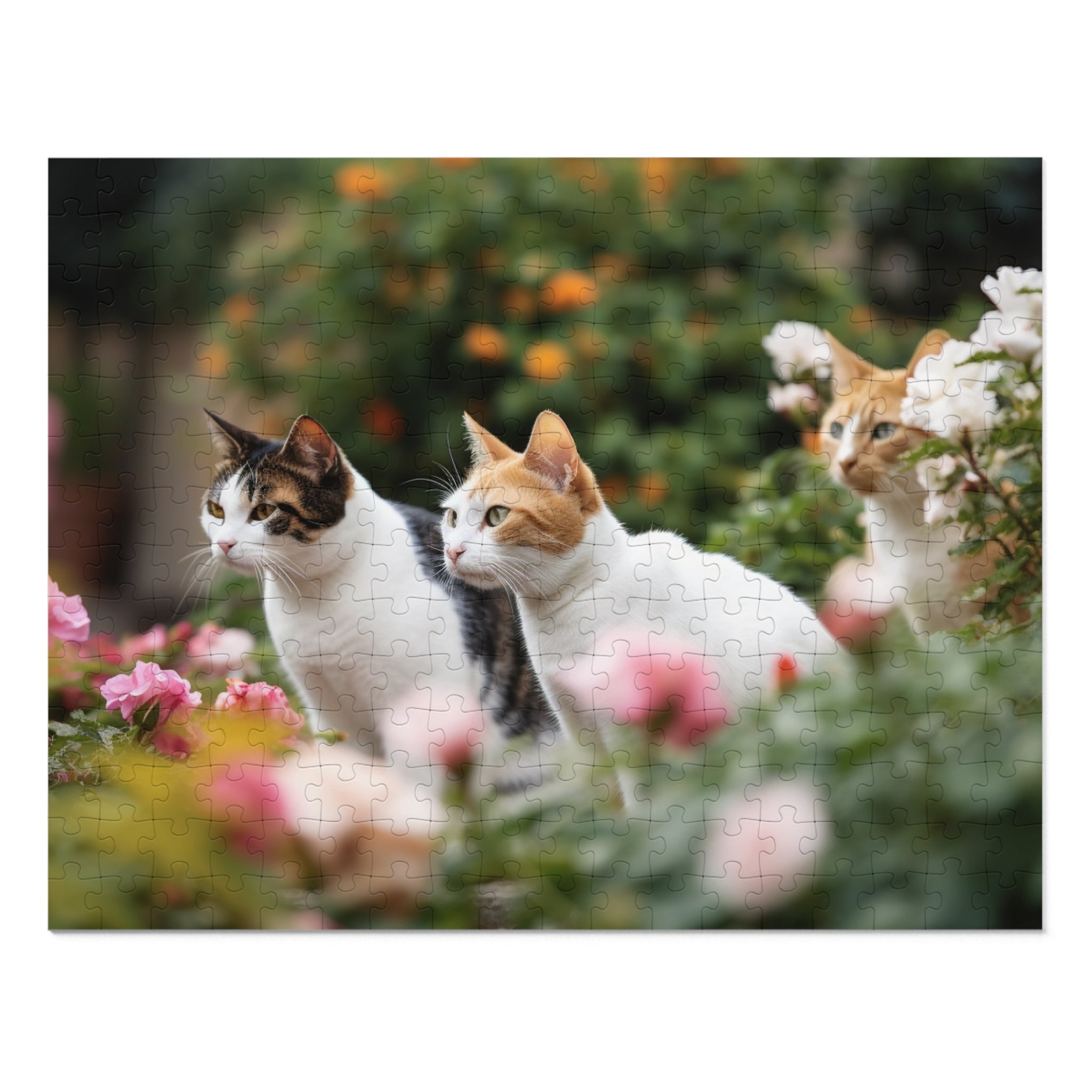 Jigsaw Puzzle (30, 110, 252, 500,1000-Piece)--Enchanted Pet Garden Perfect Gift for pet lovers or Cat Lovers