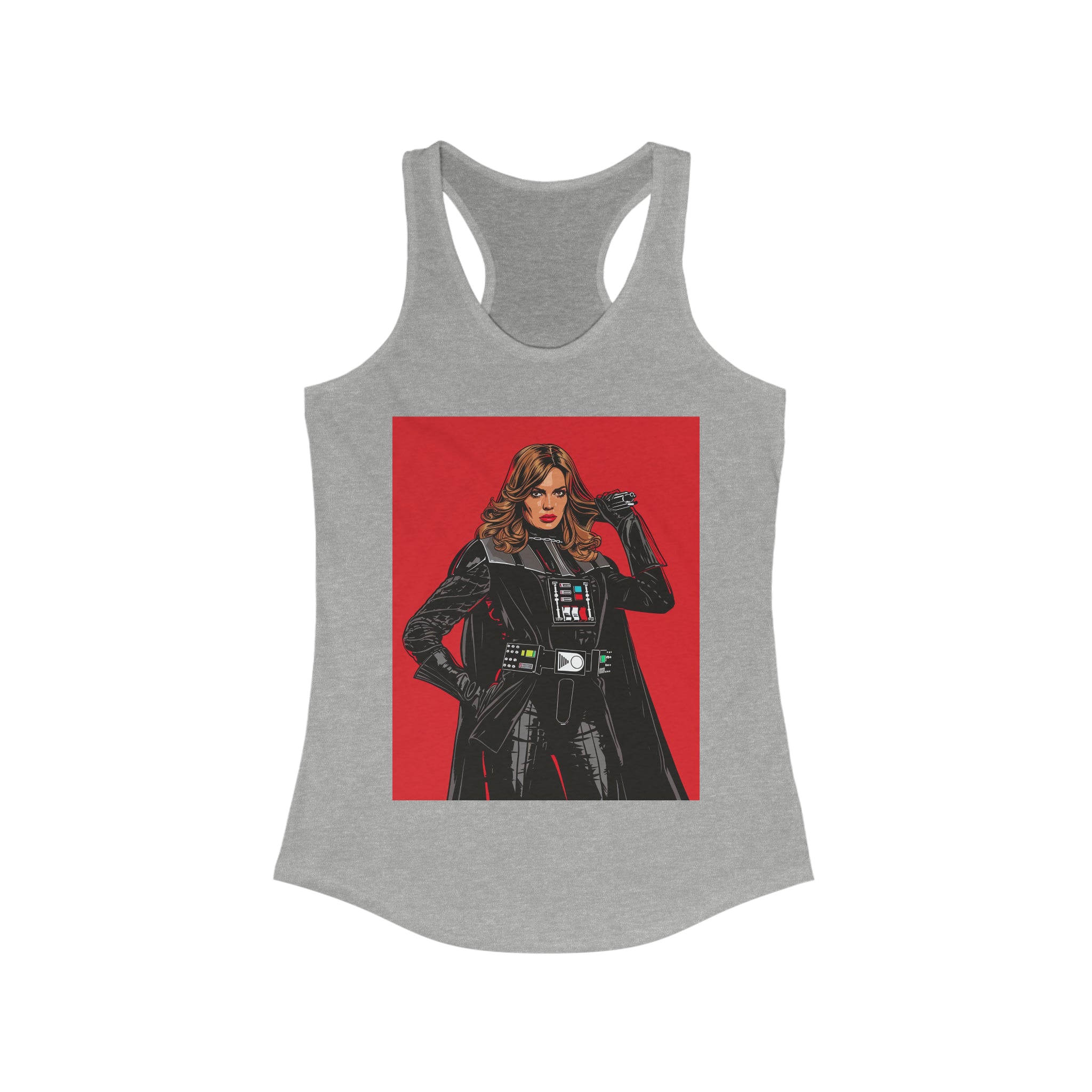 Cute Women's Top is Sure to Be the Talk of Any Gathering with the 'Leader of the Galactic Regiments' Women's Ideal Racerback Tank - Embrace Your Inner Space Commander!