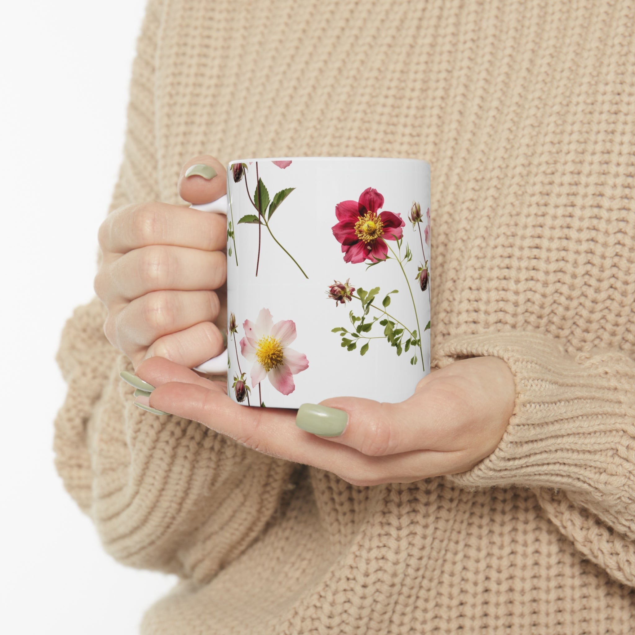 Ceramic Mug 11oz Floral Days Flower Design Coffee Cup Gift Floral Print Coffee Mug Home Decor Flower Design Coffee Cup Collectible