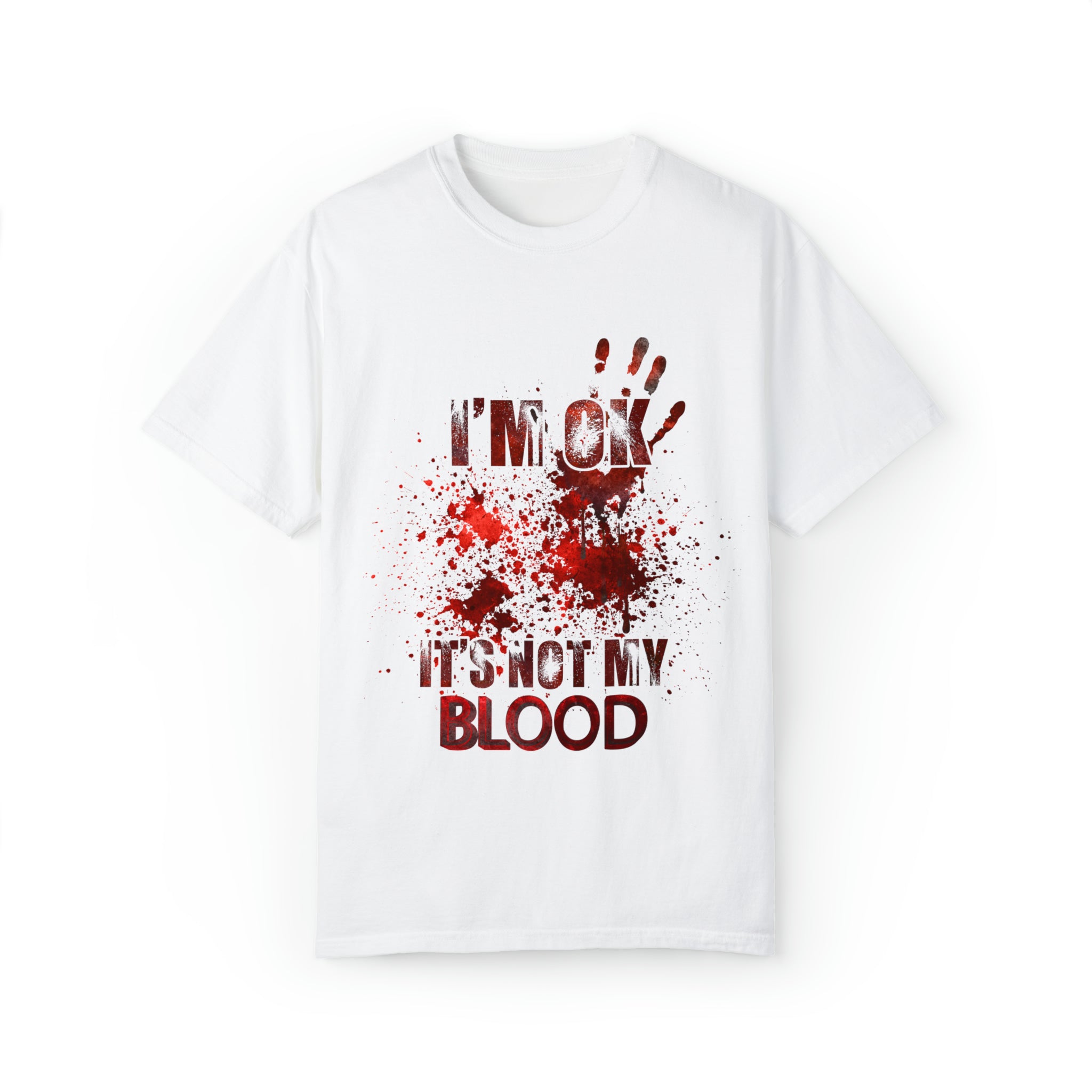 Unisex Garment-Dyed T-shirt I'm Ok..." Zombie Fight T-Shirt for Comedy Fans and Zombie Enthusiasts Holiday Gift for Friends and Family