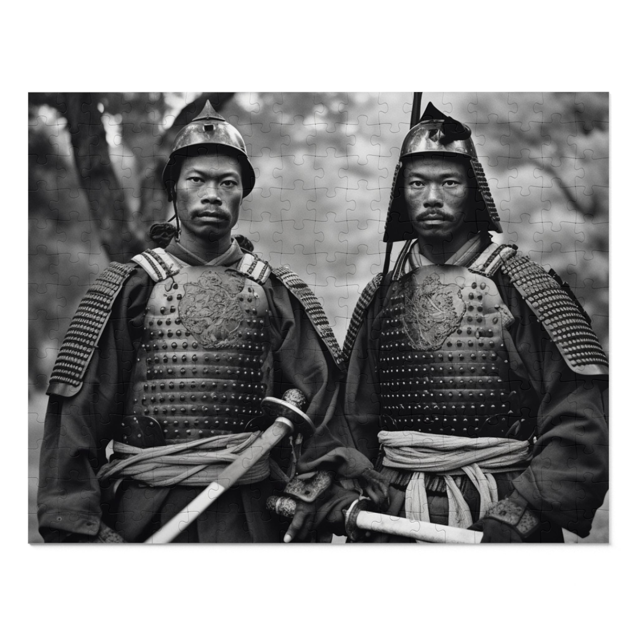 Jigsaw Puzzle (30, 110, 252, 500,1000-Piece)--Samurai Warrior Brothers Perfect Gift for Samurai Enthusiasts and History Lovers