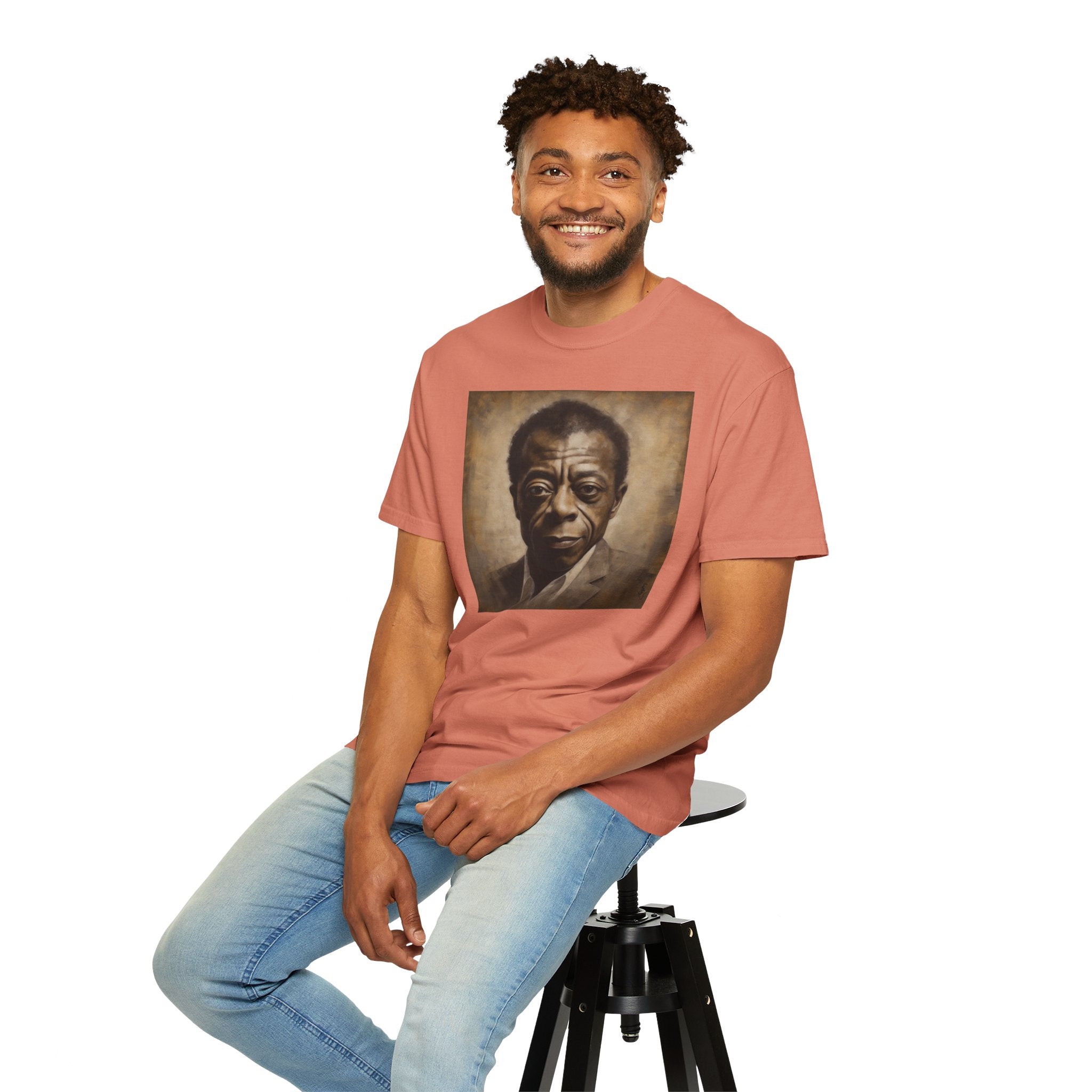 Show Civil Rights Support and Awareness in Comfort With Portrait of Iconic African American Pioneer Portrait Unisex Garment-Dyed T-shirt - Tribute to a Renowned Writer and Civil Rights Activist Ideal For History Scholars