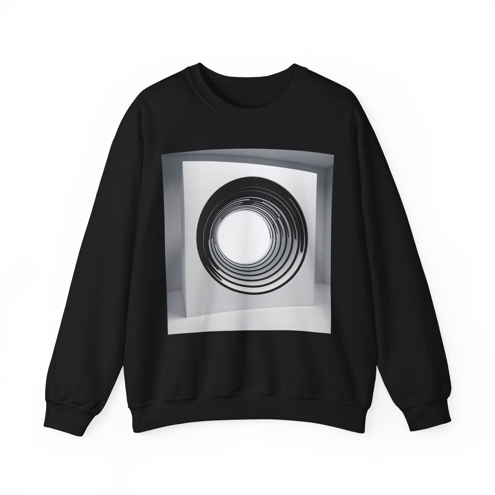 🌀 'Social Shield' Unisex Crewneck: Trippy 3D Tunnel Illusion Sweatshirt - Ideal for Deterring Unwanted Attention & Sparking Conversations 🚫🌌