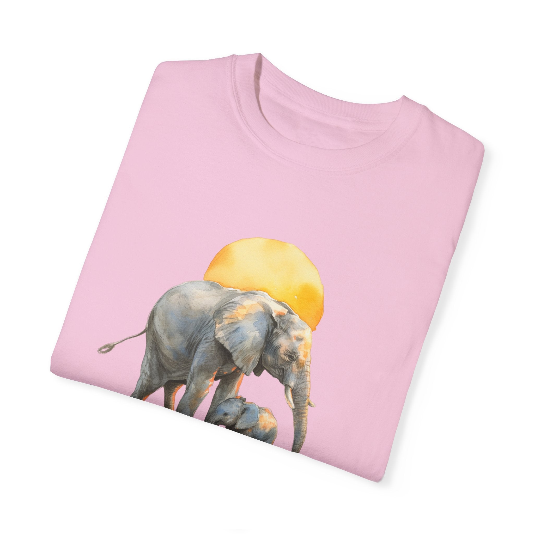 Elevate Your Style with the Elephant Parent and Child Unisex Garment-Dyed T-shirt 🐘👕Gift for Animal Lovers and Relaxing Walks in the Park