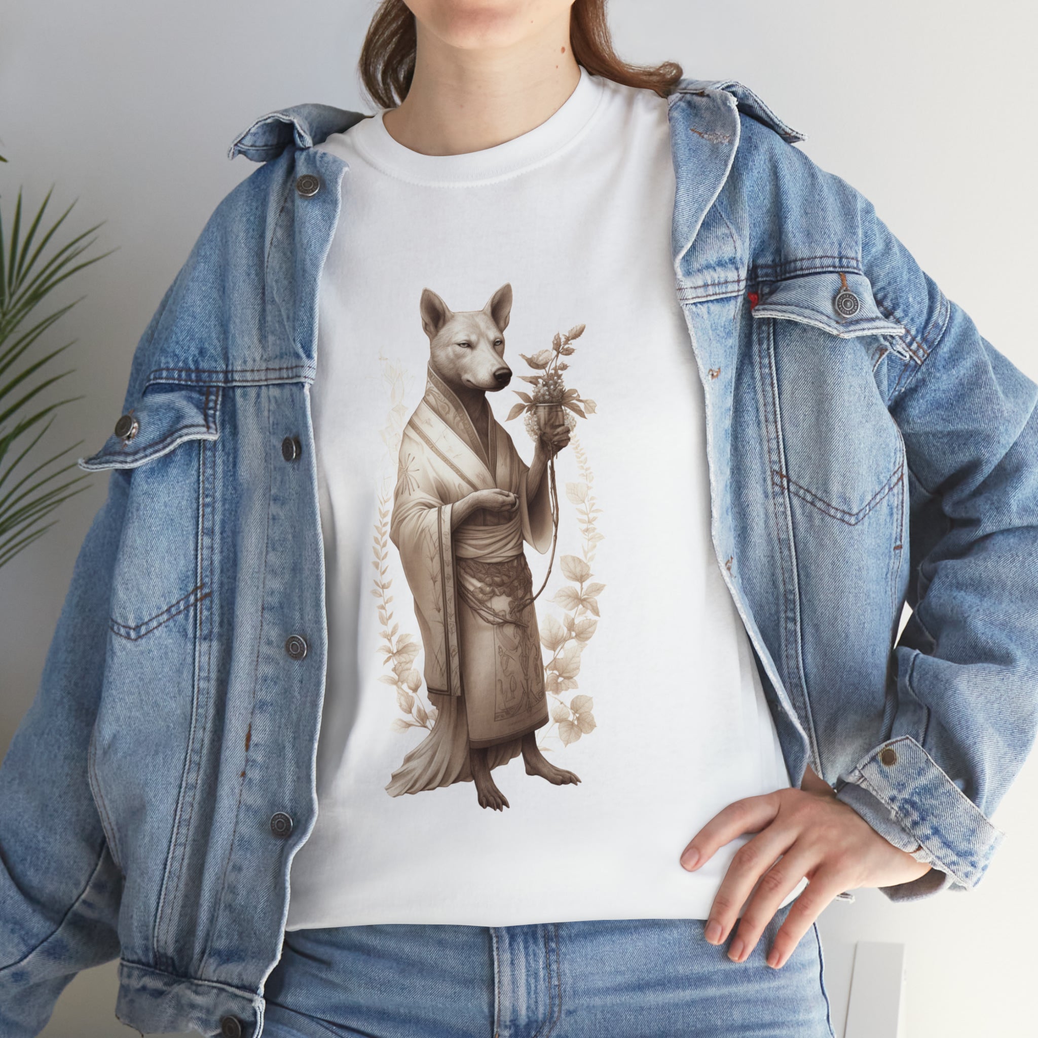 Women's Heavy Cotton Tee--"Zen Master" for Dog Owners and Pet Spa Lovers Dog Spa (Professional Art)