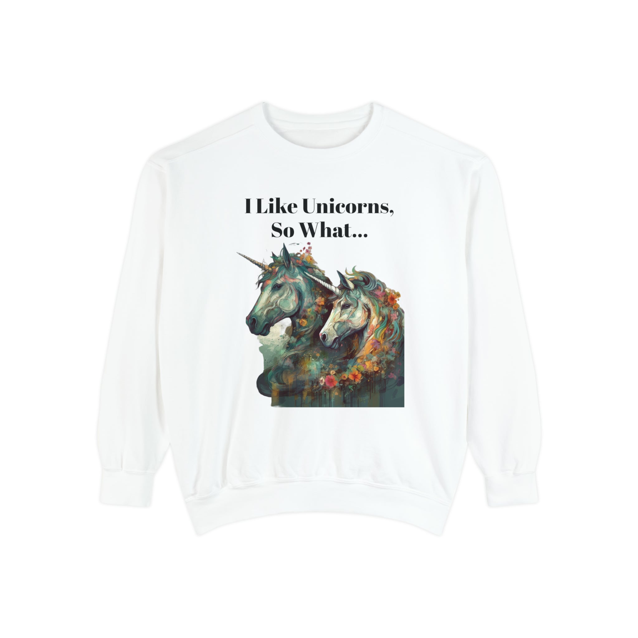 Men's Garment-Dyed Sweatshirt "Rugged Unicorn" Funny Shirt for any casual occasion