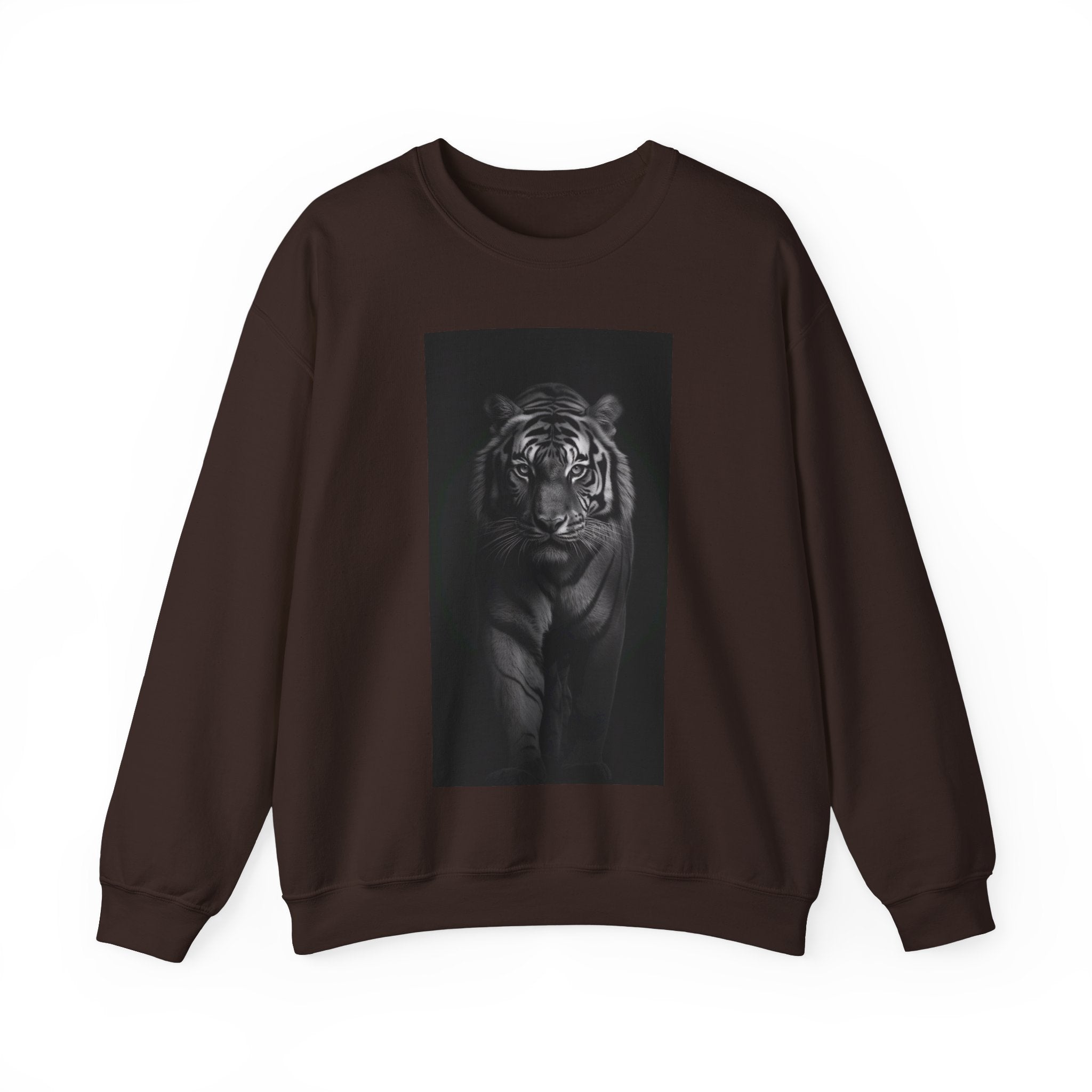 Roar of Resolve: 'Eye of the Tiger' Fierce Stare Unisex Heavy Blend™ Crewneck Sweatshirt - Embrace Your Inner Strength with Bold Winter Wear