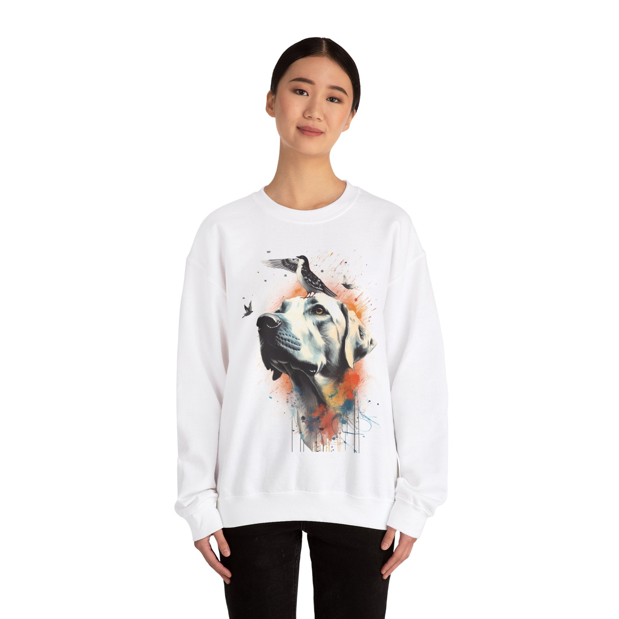 Lead the Way Friend Trusting Bird and Dog Friend Unisex Heavy Blend™ Crewneck Sweatshirt - Cozy Comfort and Unique Style for Animal Lovers